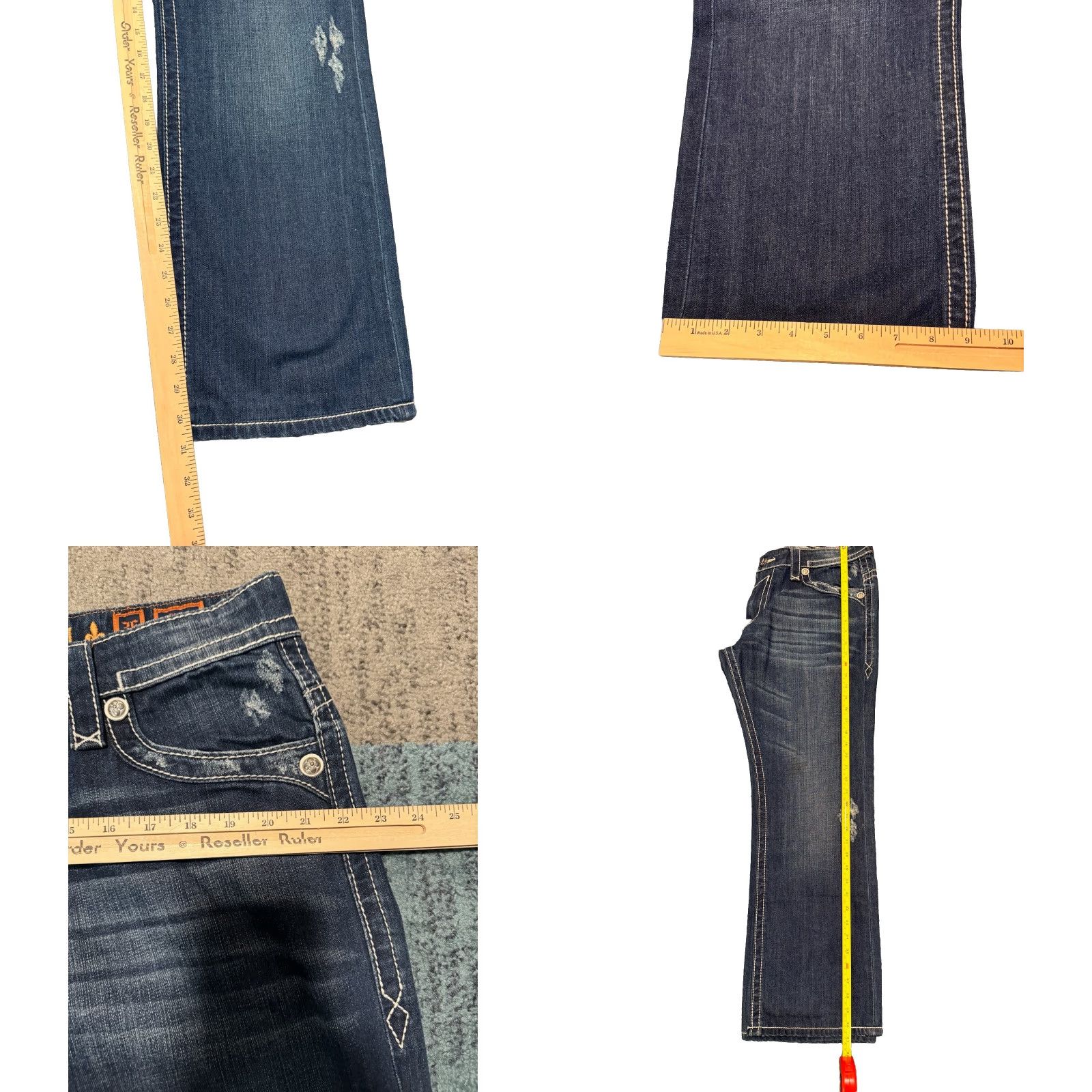 Vintage Rock Revival Jeans Blue Denim Kurt Straight Leg 36x31 Mens Regular 5-Pocket Denim Blue Jeans Rock Revival Size US 36 / EU 52 - 11 Thumbnail