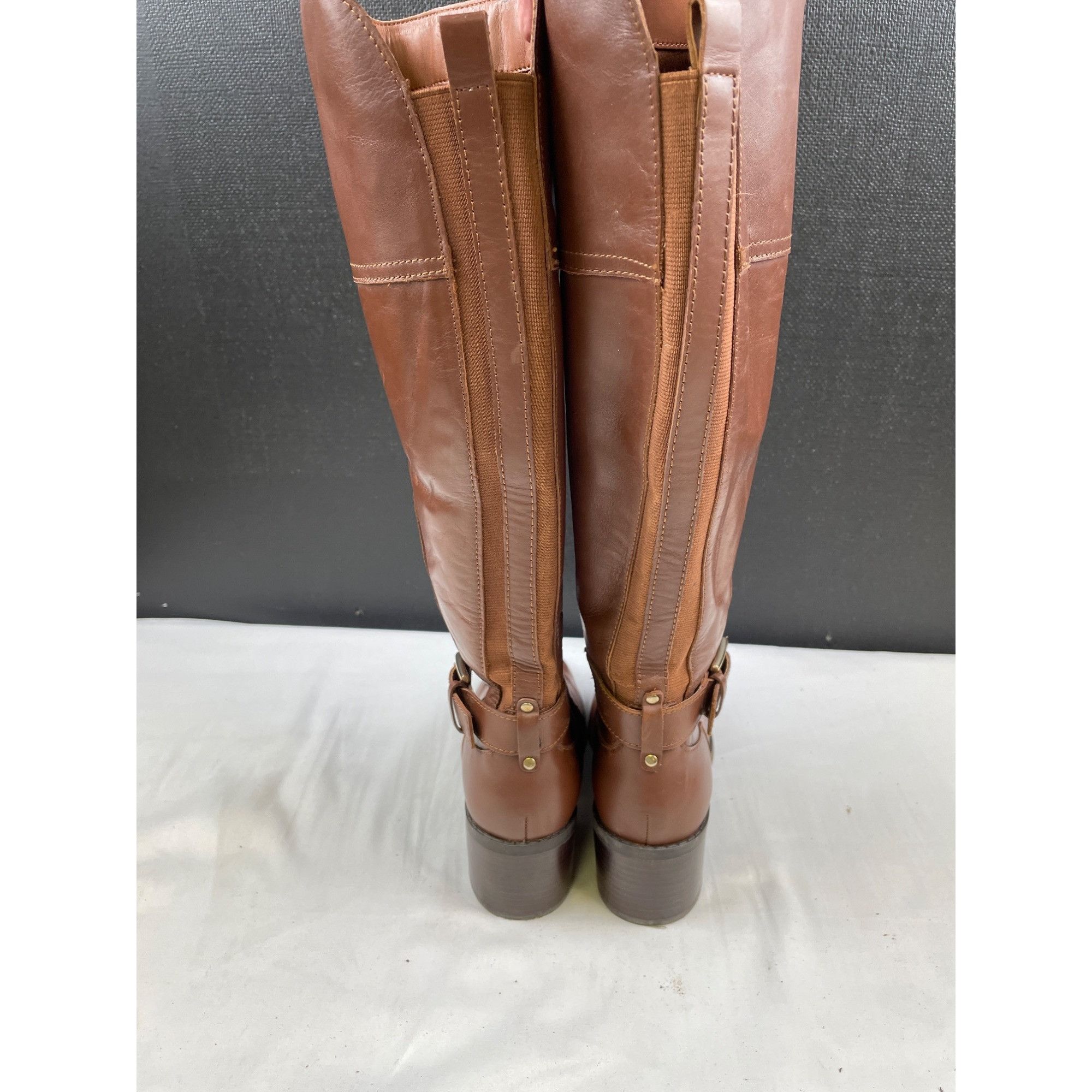 Marc Fisher Mark Fisher Women's Brown Leather Tall Boots/Shoes Heel 2" S Size US 5.5 / IT 35.5 - 4 Thumbnail