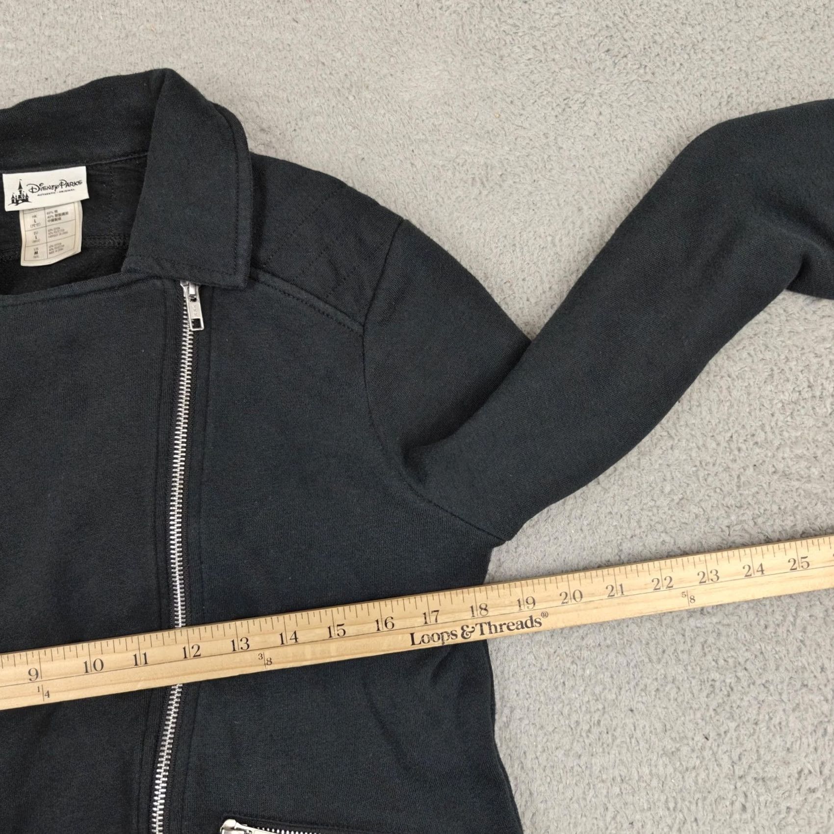 Disney Disney Parks Jacket Womens Medium Black Mickey Mouse Moto Zip Rhinestone Back Jacket Size M / US 6-8 / IT 42-44 - 7 Thumbnail
