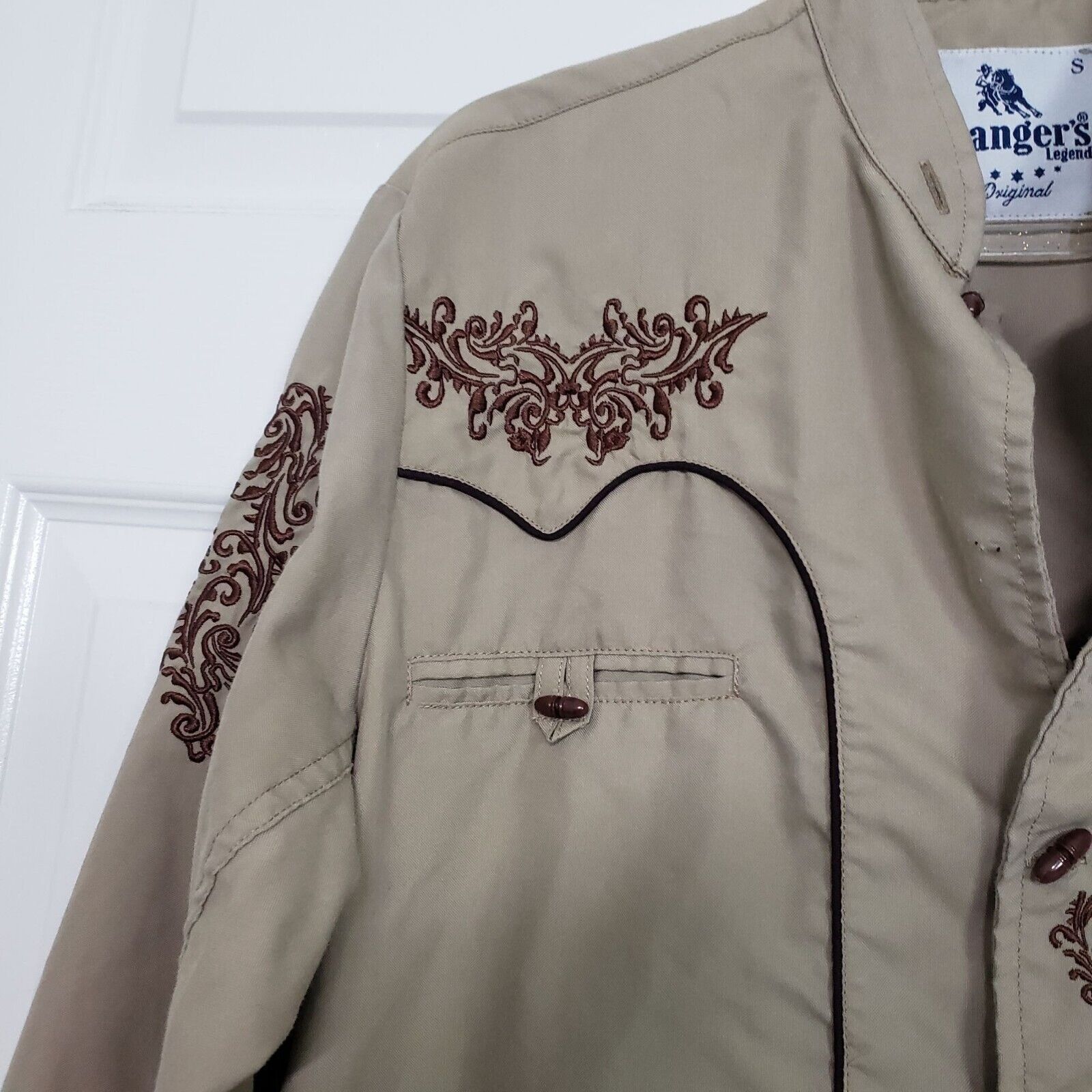 Designer Rangers Legend Embroidered Shirt Mens Size Small Brown Size S / US 4 / IT 40 - 5 Thumbnail