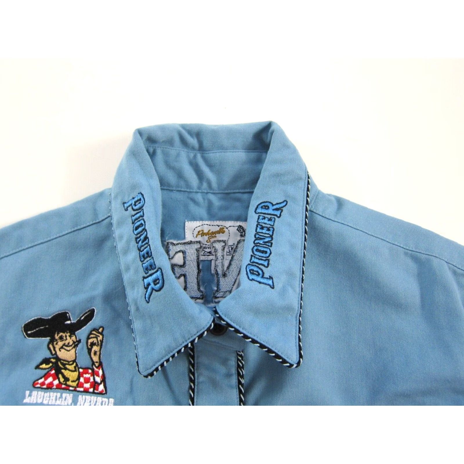 Vintage VINTAGE Panhandle Slim Pioneer Laughlin Nevada Blue Western Shirt Women XS-S Size XS / US 0-2 / IT 36-38 - 4 Thumbnail