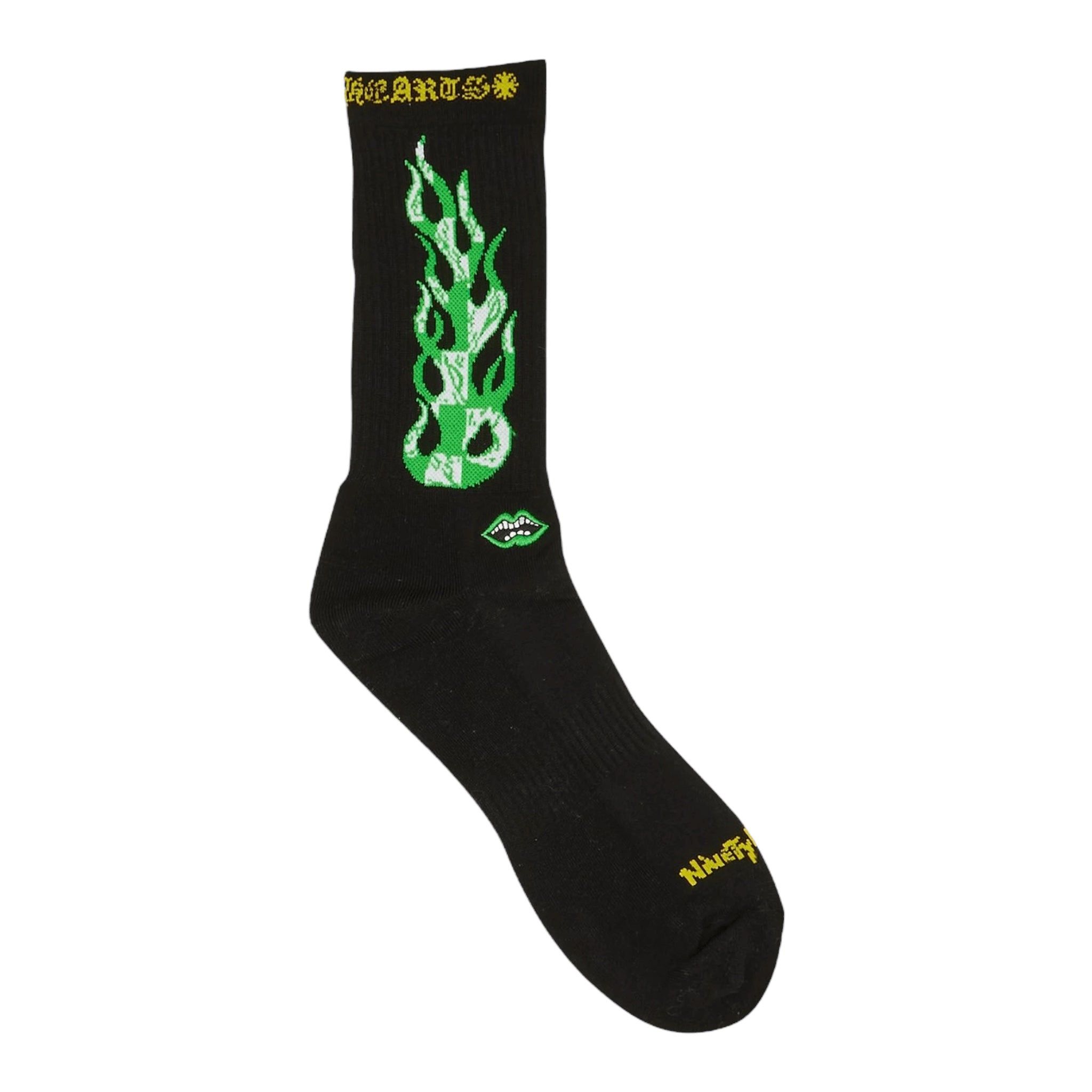 Chrome Hearts x Matty Boy 99 Eyes Flame Logo Socks Black Green