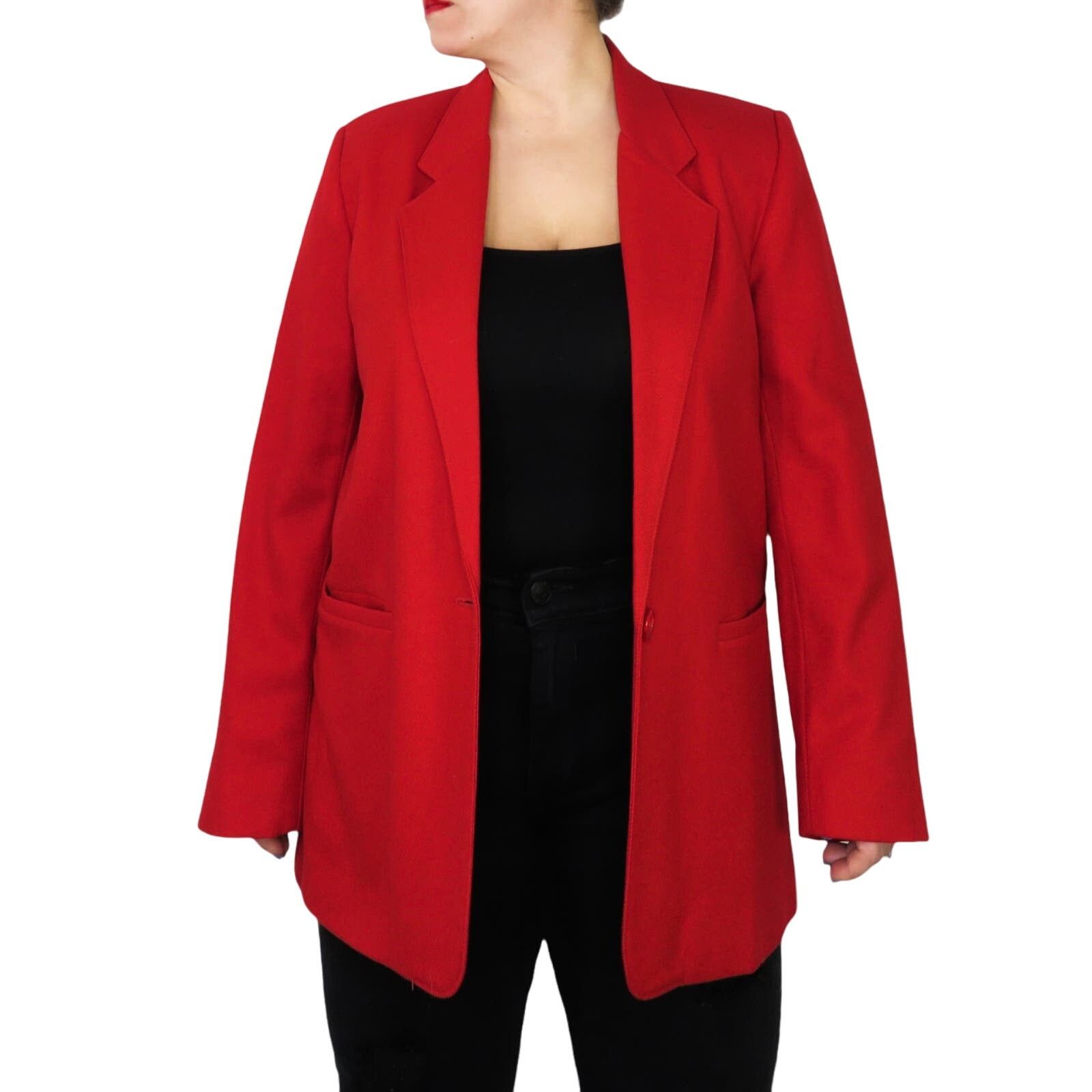 Vintage Vintage Alfred Dunner Red Blazer Jacket Size 12 Large Wool Size L / US 10 / IT 46 - 6 Thumbnail