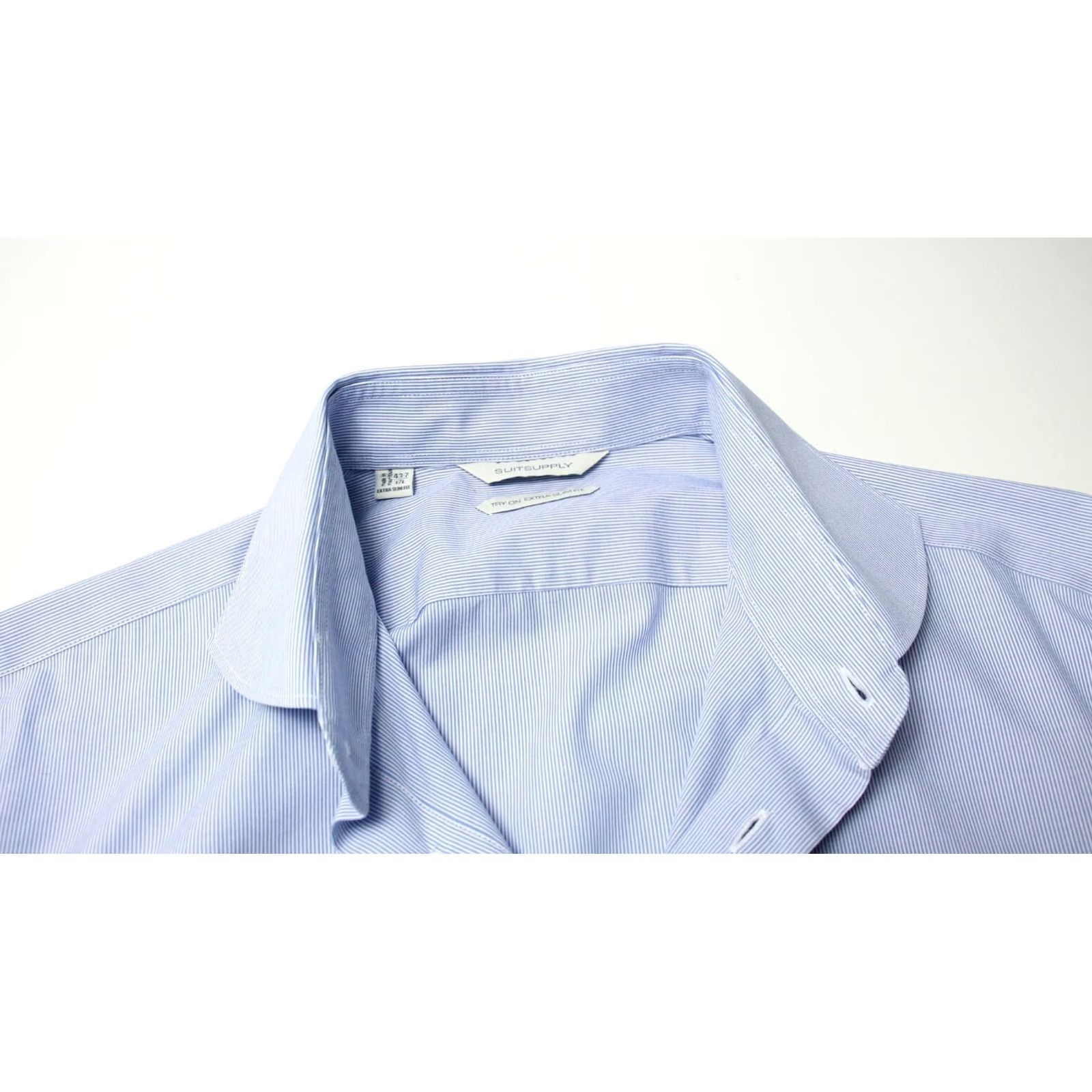 Suitsupply SUITSUPPLY Formal Shirt Men's Extra Slim Fit Blue 43-7 / 17L Long Sleeve Size 46R - 4 Thumbnail