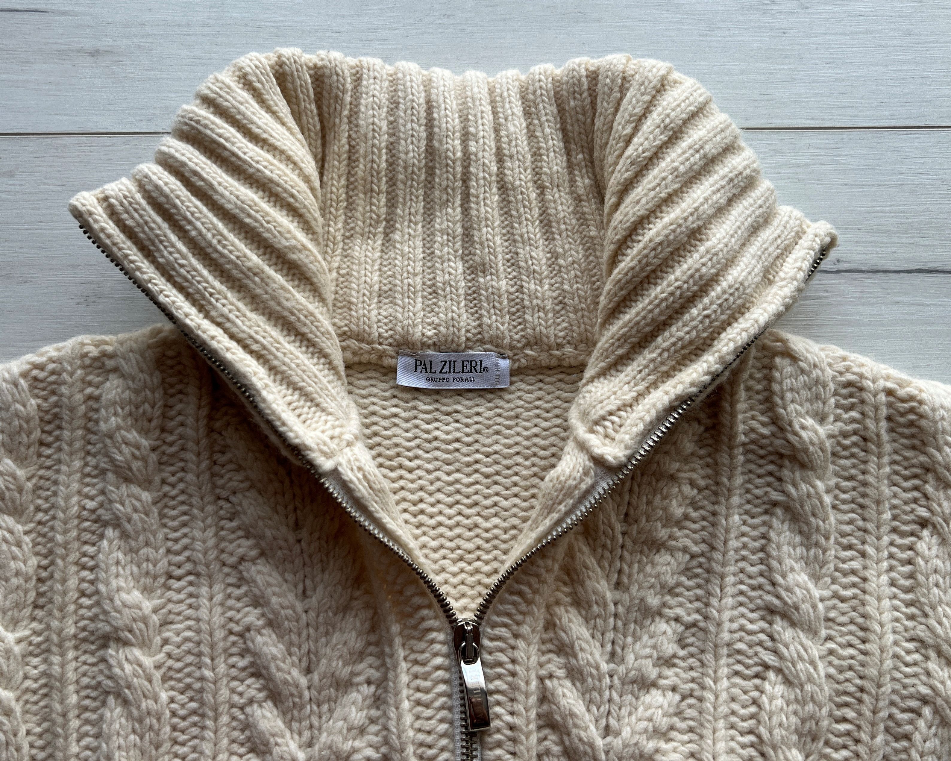 Pal Zileri VINTAGE PAL ZILERI BABY MERINO CHUNKY KNIT CARDIGAN SWEATER Size US M / EU 48-50 / 2 - 5 Thumbnail
