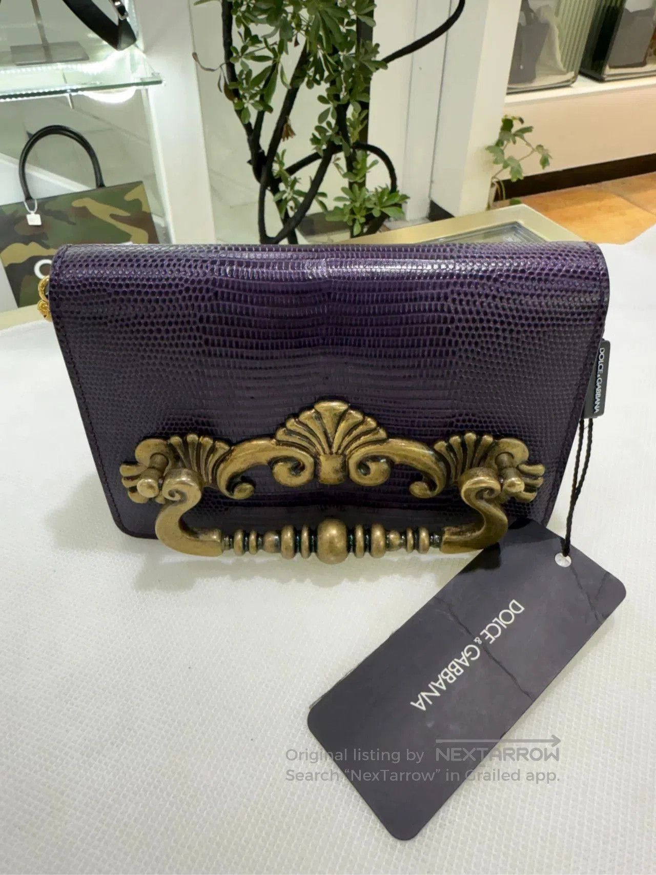 Dolce & Gabbana Dolce Gabbana Snakeskin Purple Vintage Chain Bag. Size ONE SIZE - 1 Thumbnail