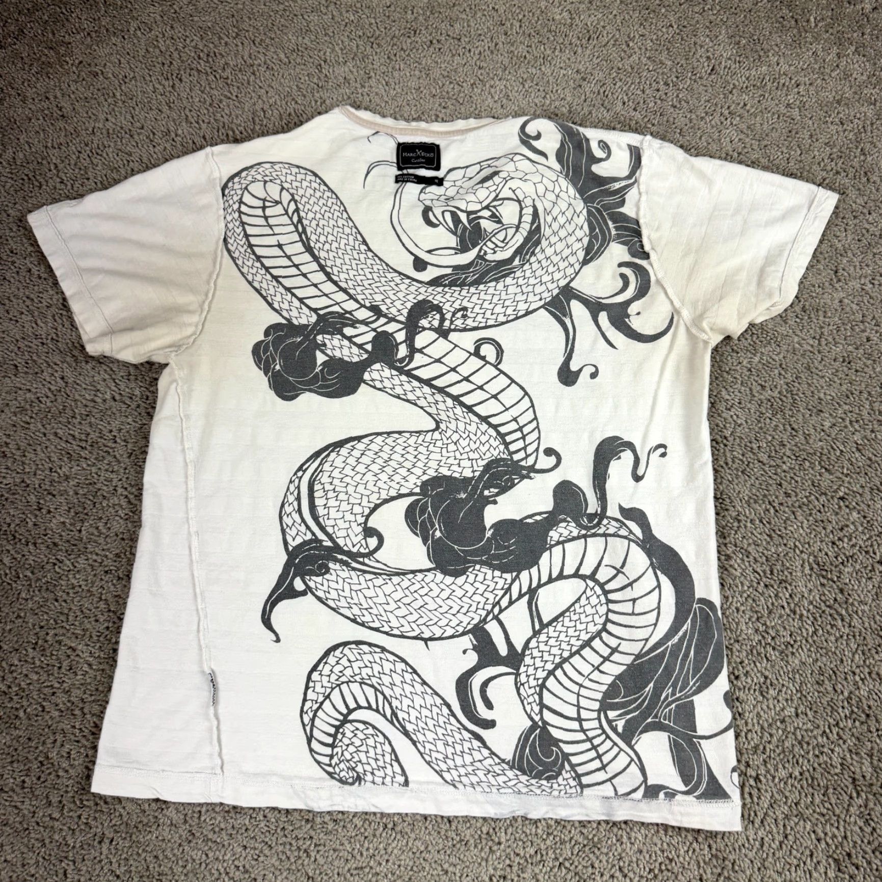 Ecko Unltd. Marc Ecko Shirt Mens XL White Gray Snake Reversible Print Size US XL / EU 56 / 4 - 2 Thumbnail