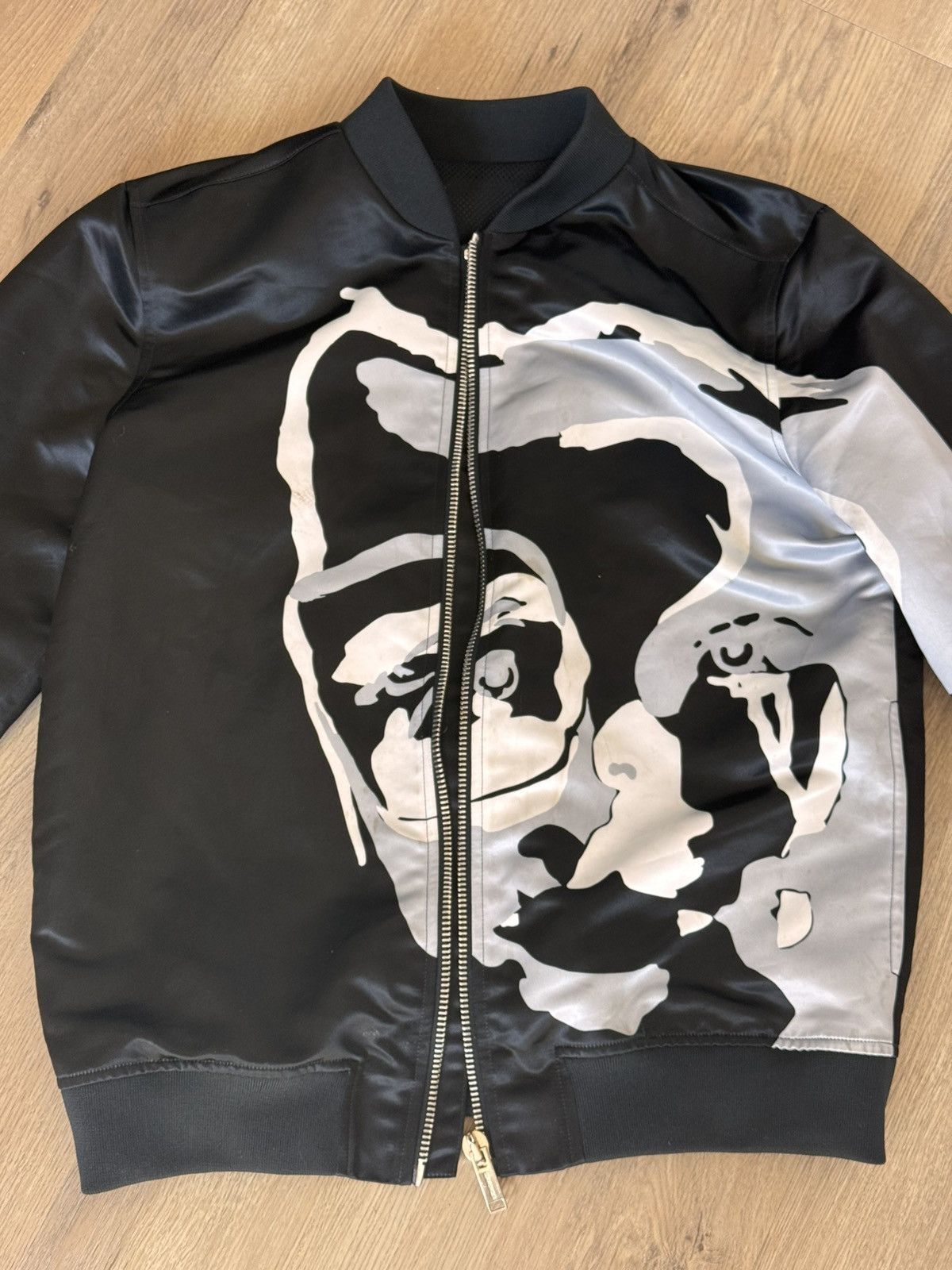 Les Hommes BLACK SURREALISTIC FACE PRINT BOMBER JACKET Size US M / EU 48-50 / 2 - 2 Thumbnail