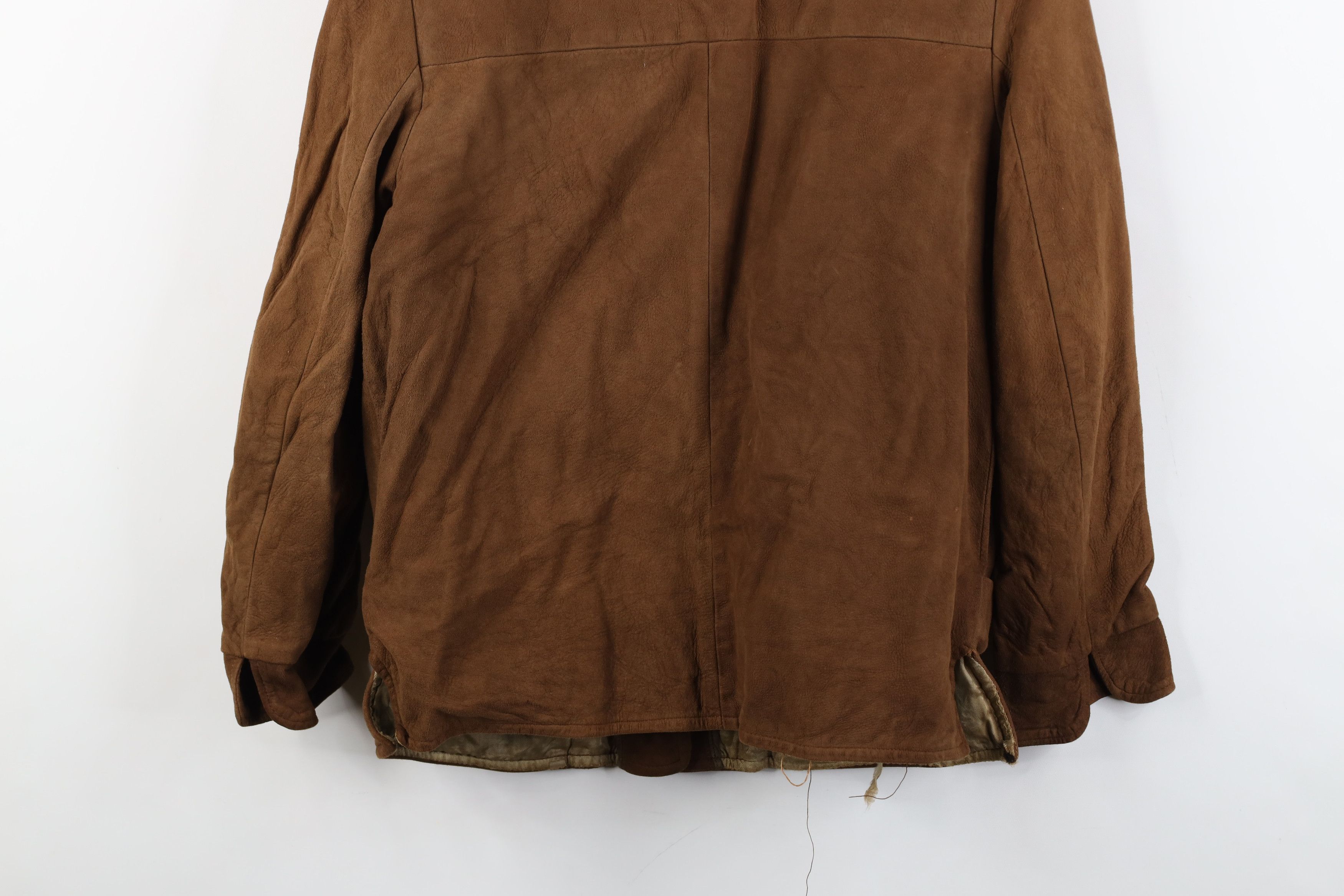 Vintage Vintage 50s Streetwear Lined Suede Leather Jacket Brown Size S / US 4 / IT 40 - 15 Thumbnail