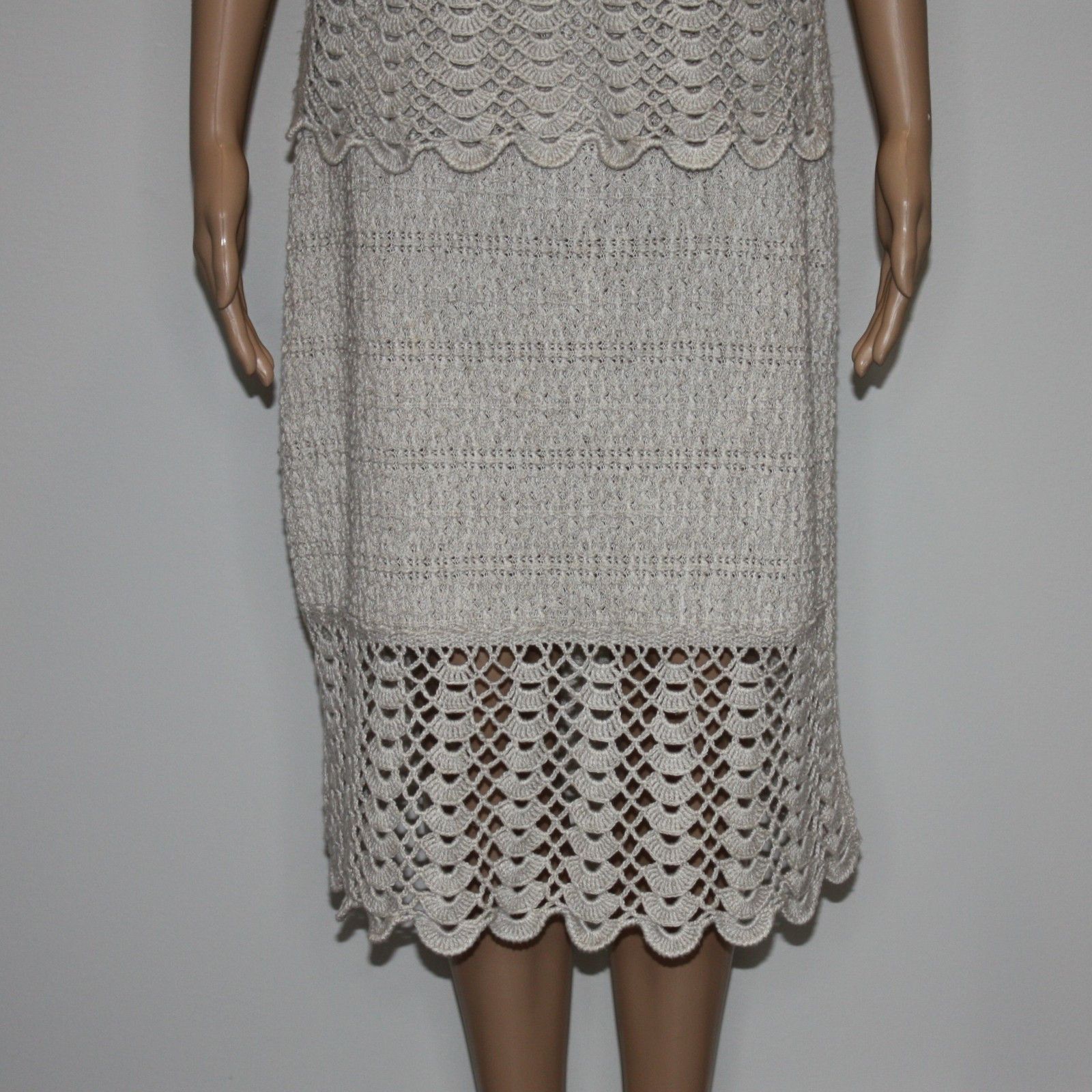 Other Crochet Knit Skirt and Top with Scalloped Lace Hem Size L / US 10 / IT 46 - 3 Thumbnail