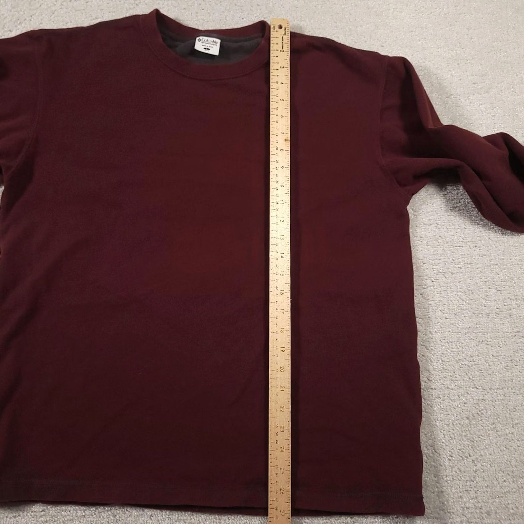 Vintage Columbia Shirt Mens L Burgundy Maroon Long Sleeve 100% Cotton Crewneck Jersey Solid Size US L / EU 52-54 / 3 - 7 Thumbnail