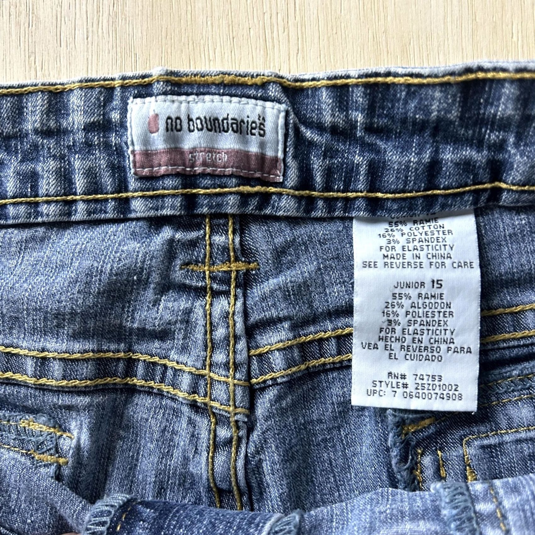 Vintage VINTAGE No Boundaries Jeans Juniors 15 Medium Wash Blue Cargo Straight Denim Jeans Size 36" / US 14 / IT 50 - 2 Thumbnail