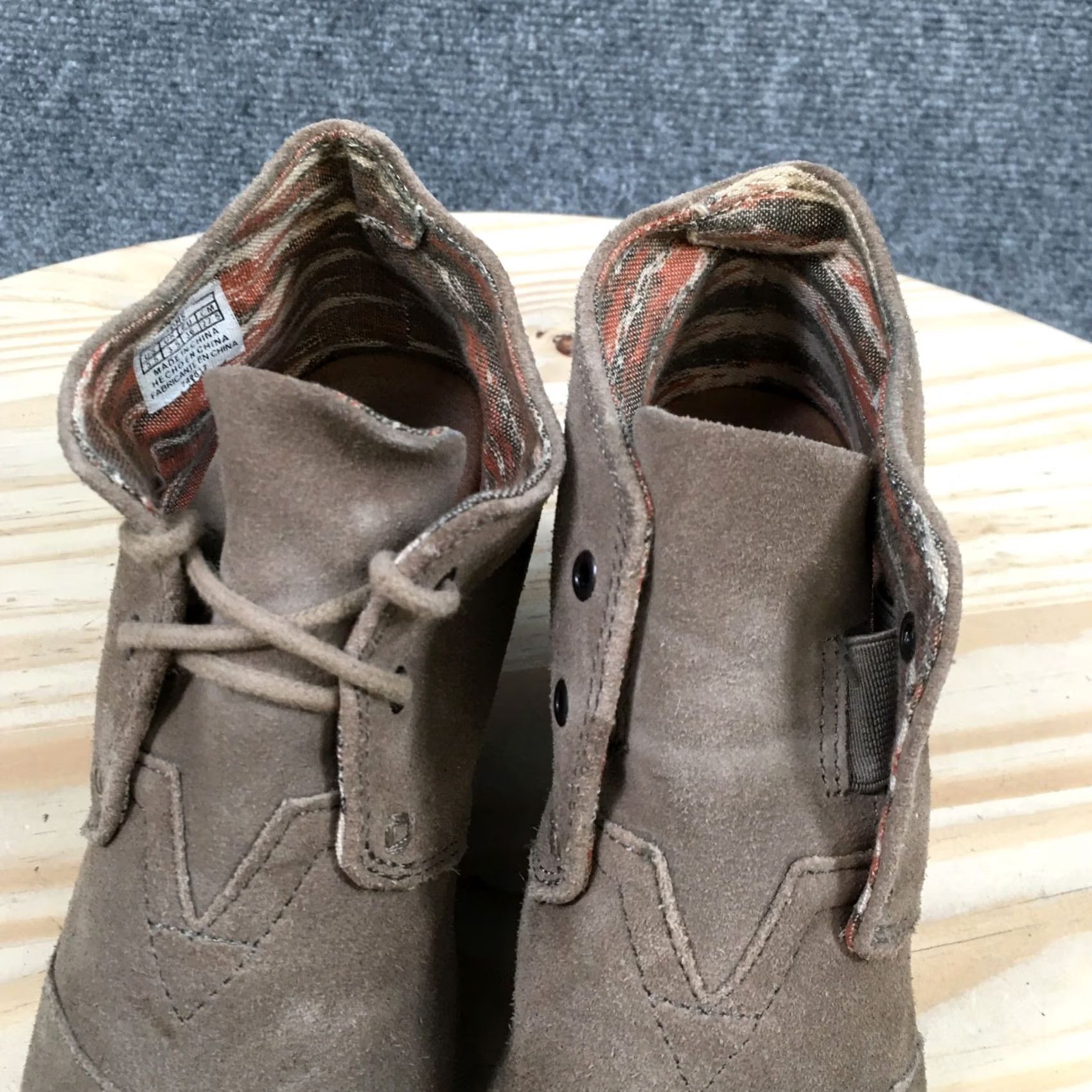 Toms Toms Boots Womens 5.5 Desert Brown Lace Up Casual Ankle Top Wedge Heels 740810 Size M / US 6-8 / IT 42-44 - 6 Thumbnail