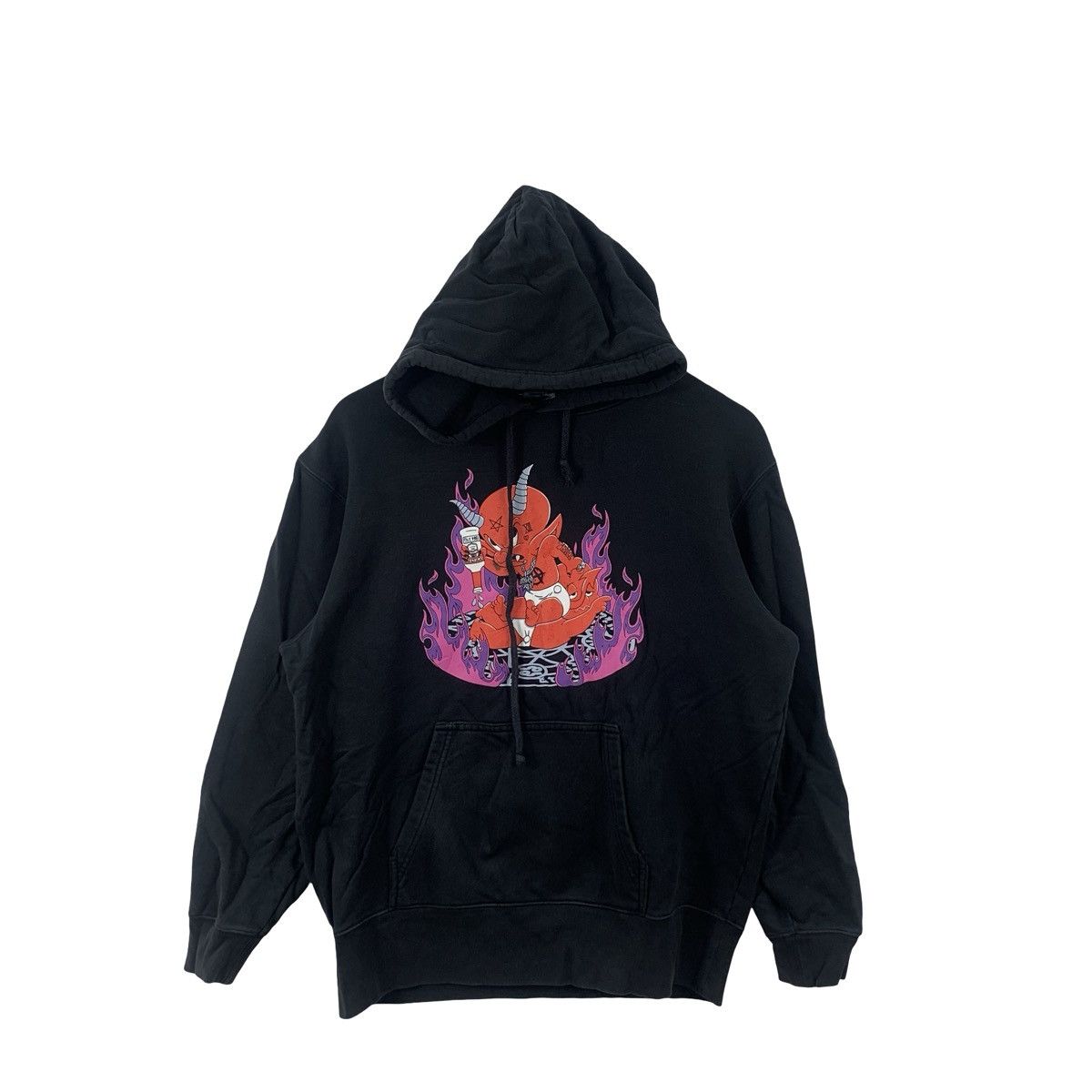 Anime Vintage DEMON FLAME AMINE Graphic Hoodie Streetwear Size US XL / EU 56 / 4 - 4 Thumbnail