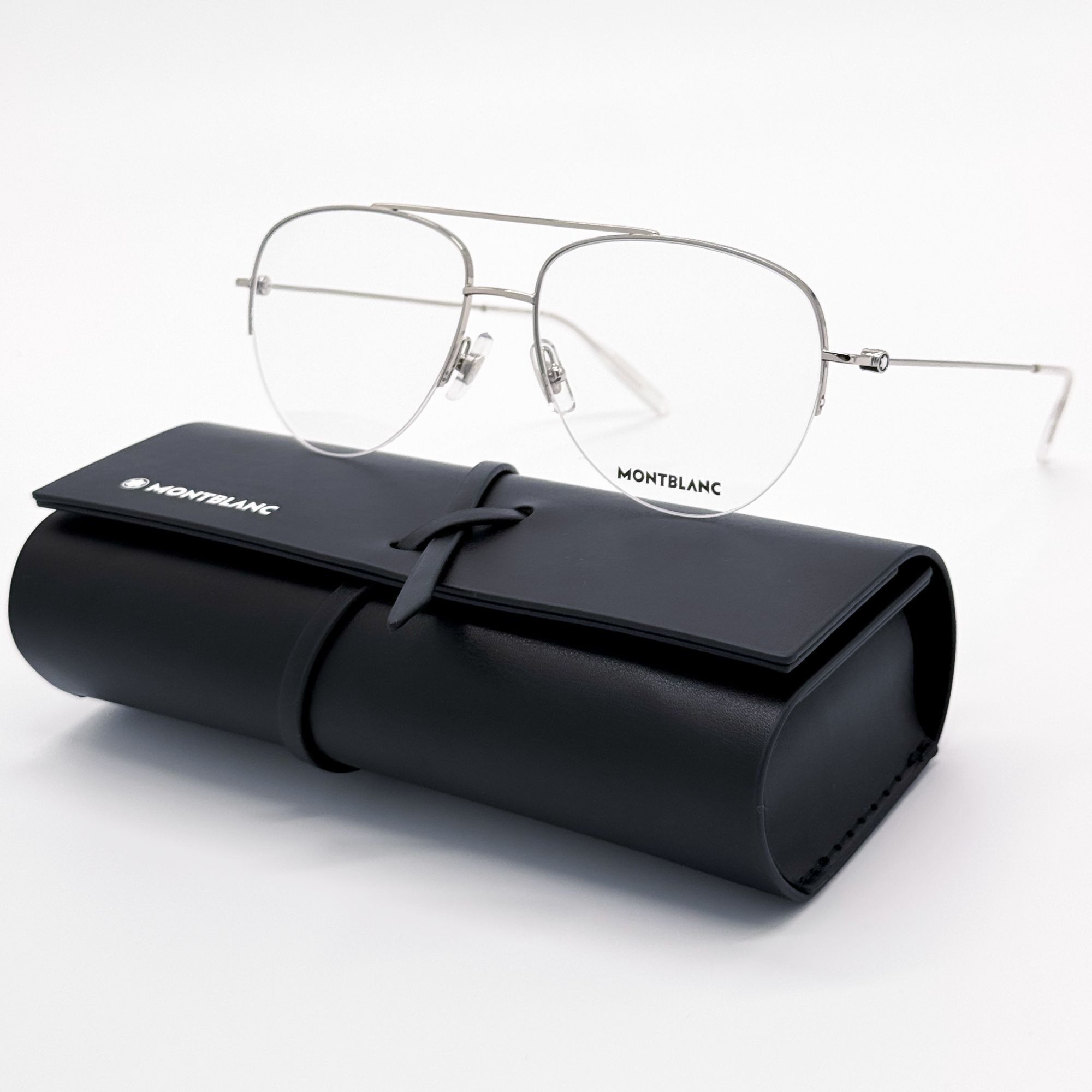 Montblanc NEW MONTBLANC EYEGLASSES MB0077O 003 SILVER MEN EYEWEAR Size ONE SIZE - 1 Thumbnail