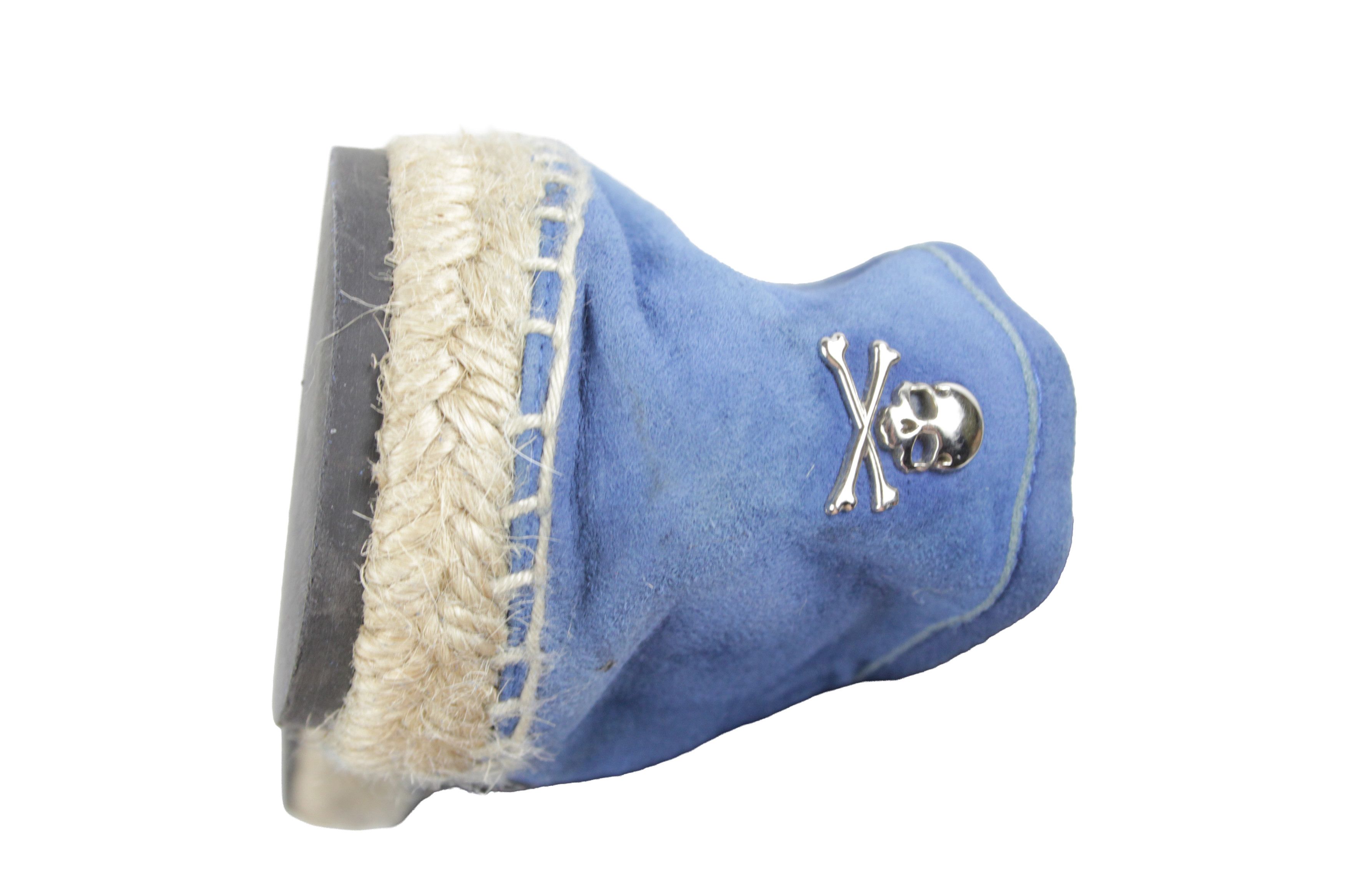 Philipp Plein Skull Logo Y2K Suede Espadrilles Size US 10 / EU 43 - 9 Thumbnail