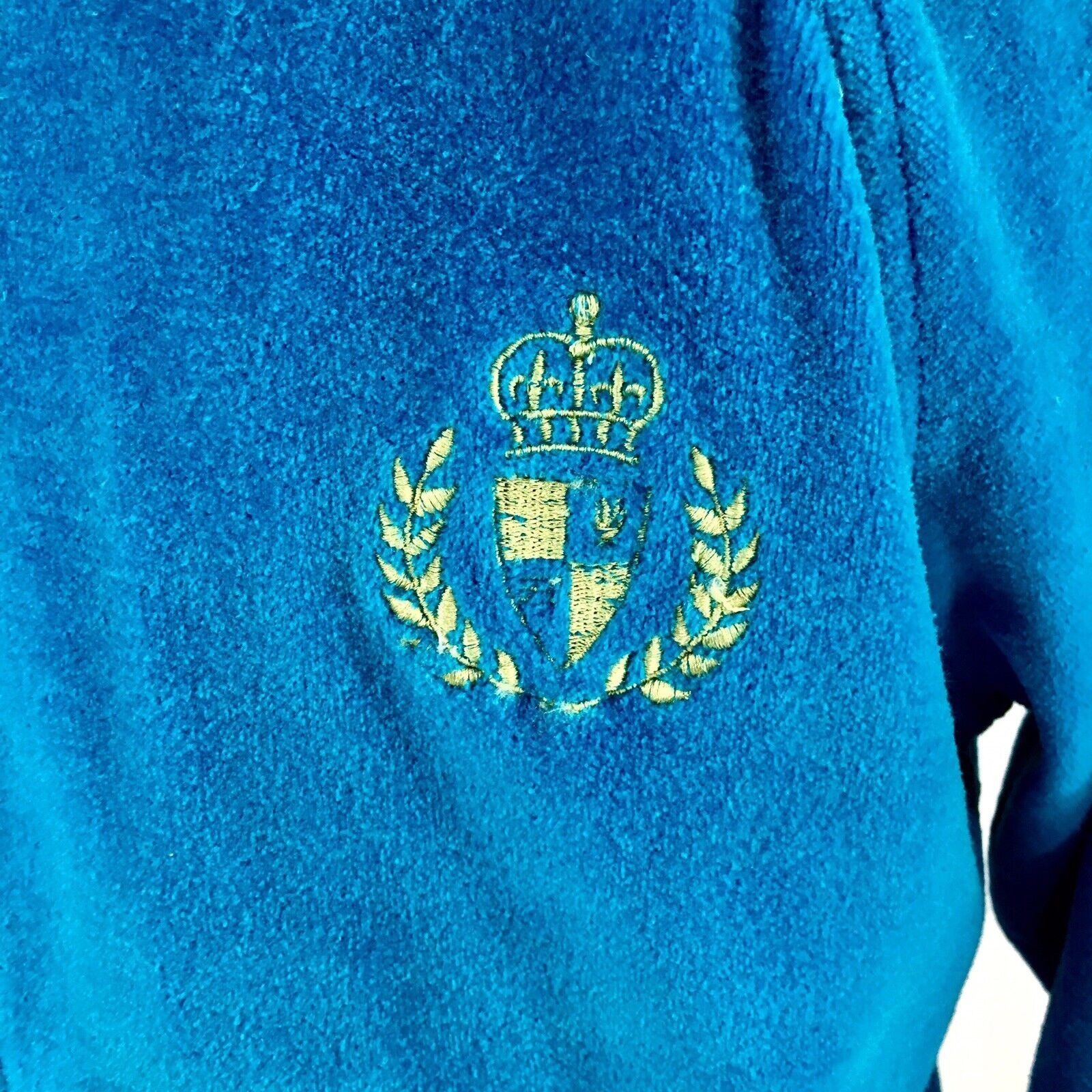 Other Vtg AZURE Blue VELVET TENNIS Coat Gold Crown Crest Jacket Size US M / EU 48-50 / 2 - 7 Thumbnail