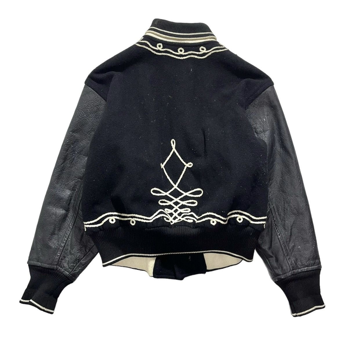 Nicole Club 1990s Nicole Club Rope Embroidery Leather Varsity Jacket Size US M / EU 48-50 / 2 - 16 Thumbnail