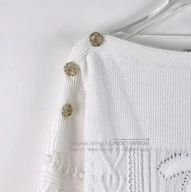Chanel Chanel White Knitted Pullover Sweater . Size S / US 4 / IT 40 - 2 Thumbnail