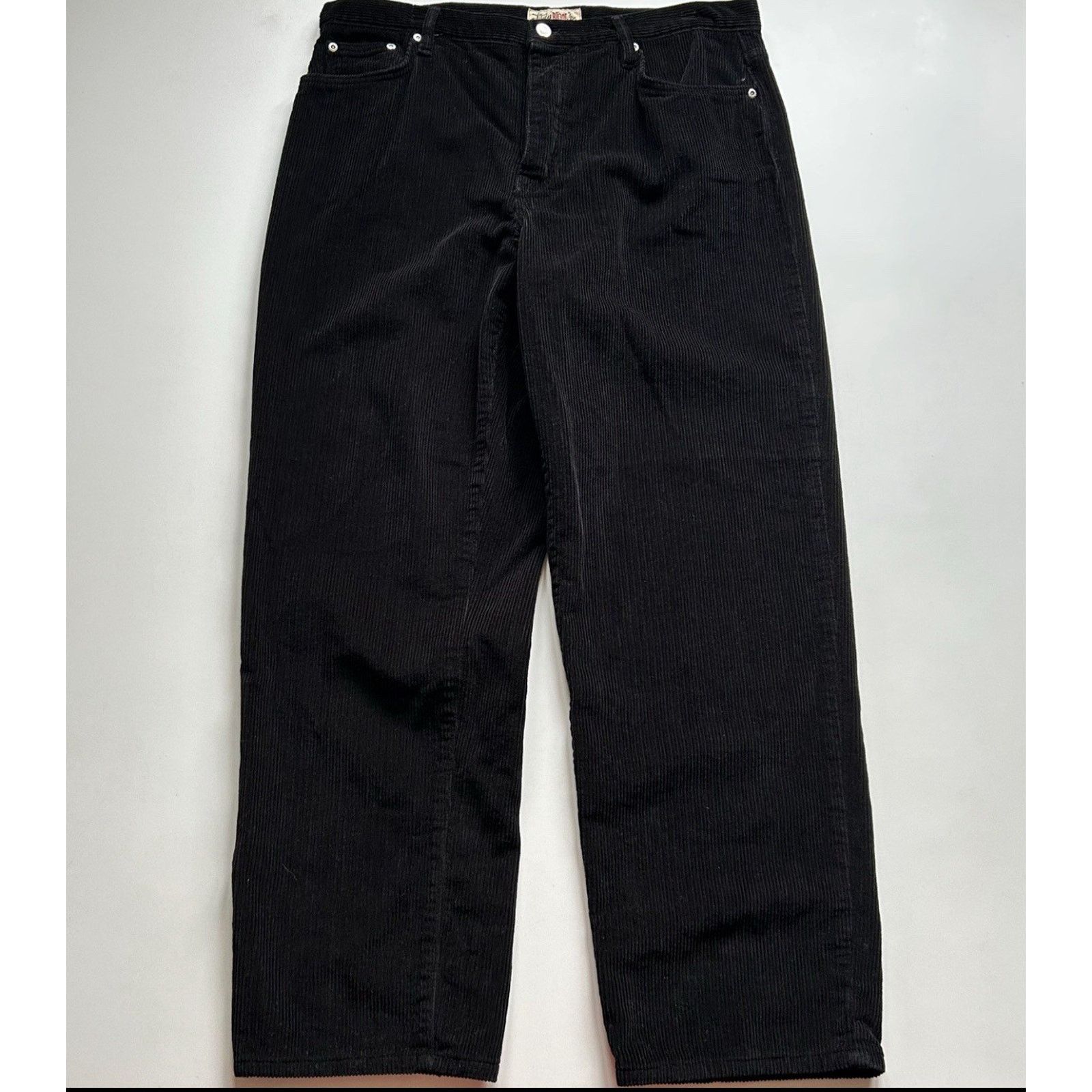 Stussy Corduroy Big Ol Jeans Black Size 34 Baggy Relaxed Fit