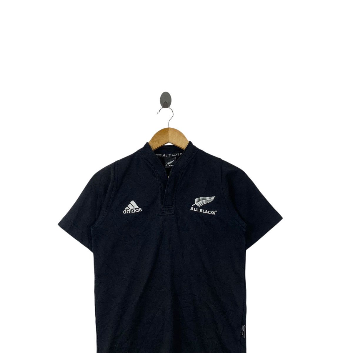 Adidas ADIDAS ALL BLACKS RUGBY New Zealand Climalite Jersey Tee Size S / US 4 / IT 40 - 2 Thumbnail