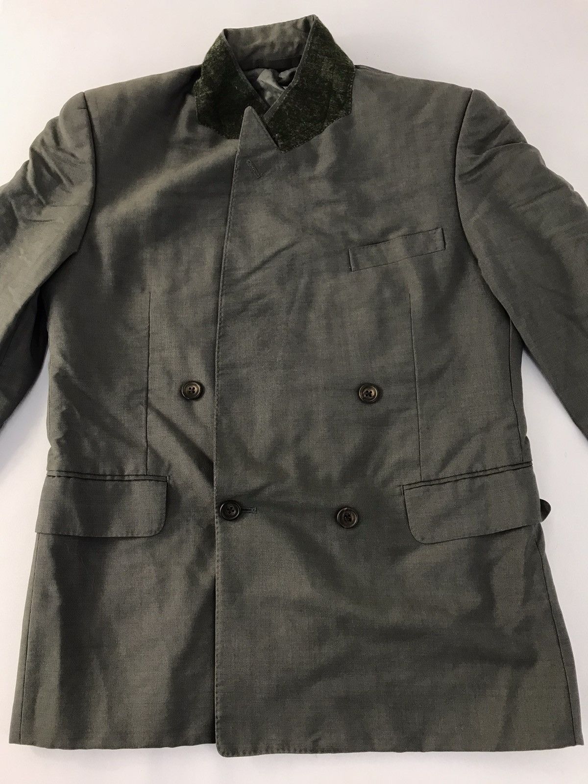 Burberry 90s Burberrys Wool & Mohair Double Breasted Coat Jacket Size US L / EU 52-54 / 3 - 3 Thumbnail