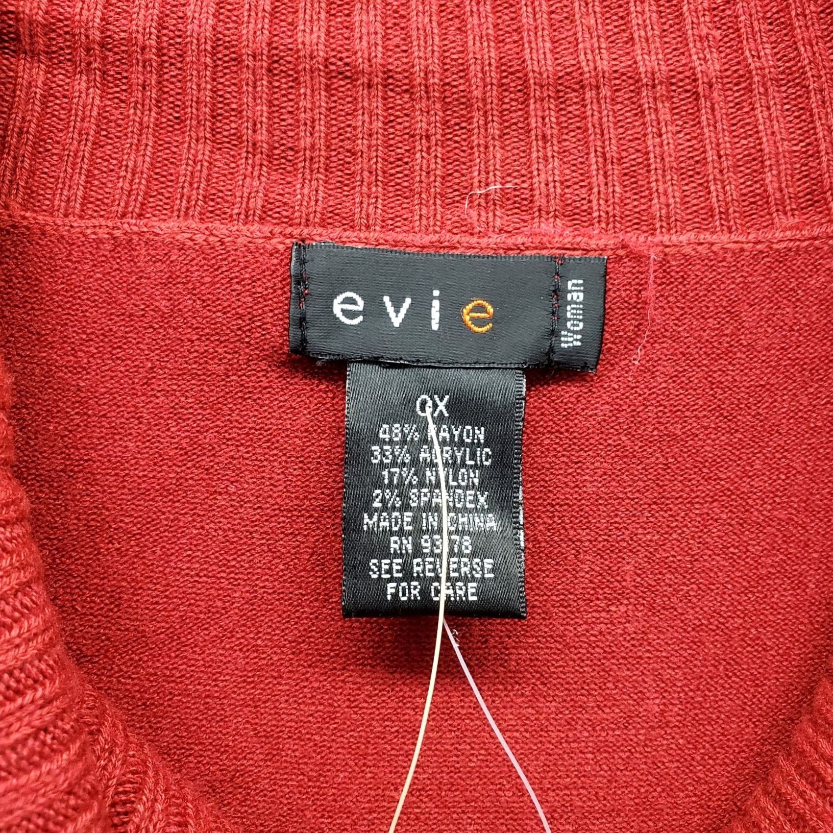 Vintage EVIE Sweater Womens 0X Red Tight Knit Cowl Neck Raglan Sleeve Pullover Womens Size 0X Red Knit Pullover - NWT Size XL / US 12-14 / IT 48-50 - 5 Thumbnail
