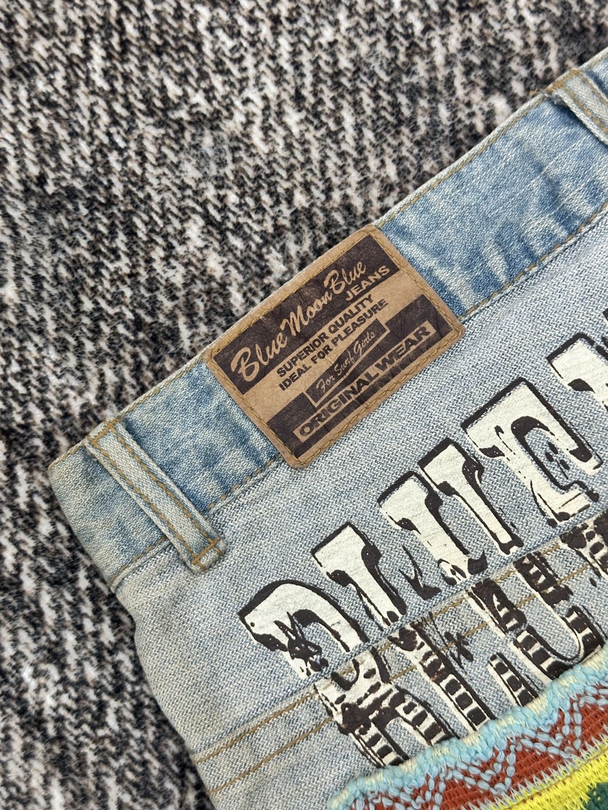 Blue Blue Japan × If Six Was Nine Blue Moon Blue Denim Jeans With Embroidered Pocket Size US 33 - 8 Thumbnail