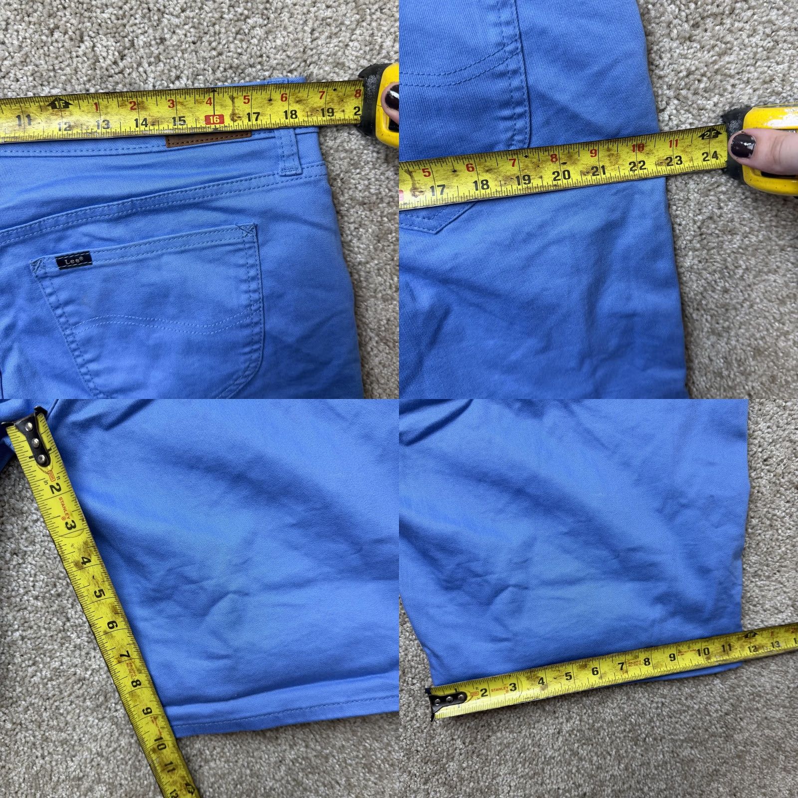 Lee Lee Womens 18 Blue Twill Bermuda Stretch Casual Summer Shorts Size 40" / US 18 - 8 Thumbnail