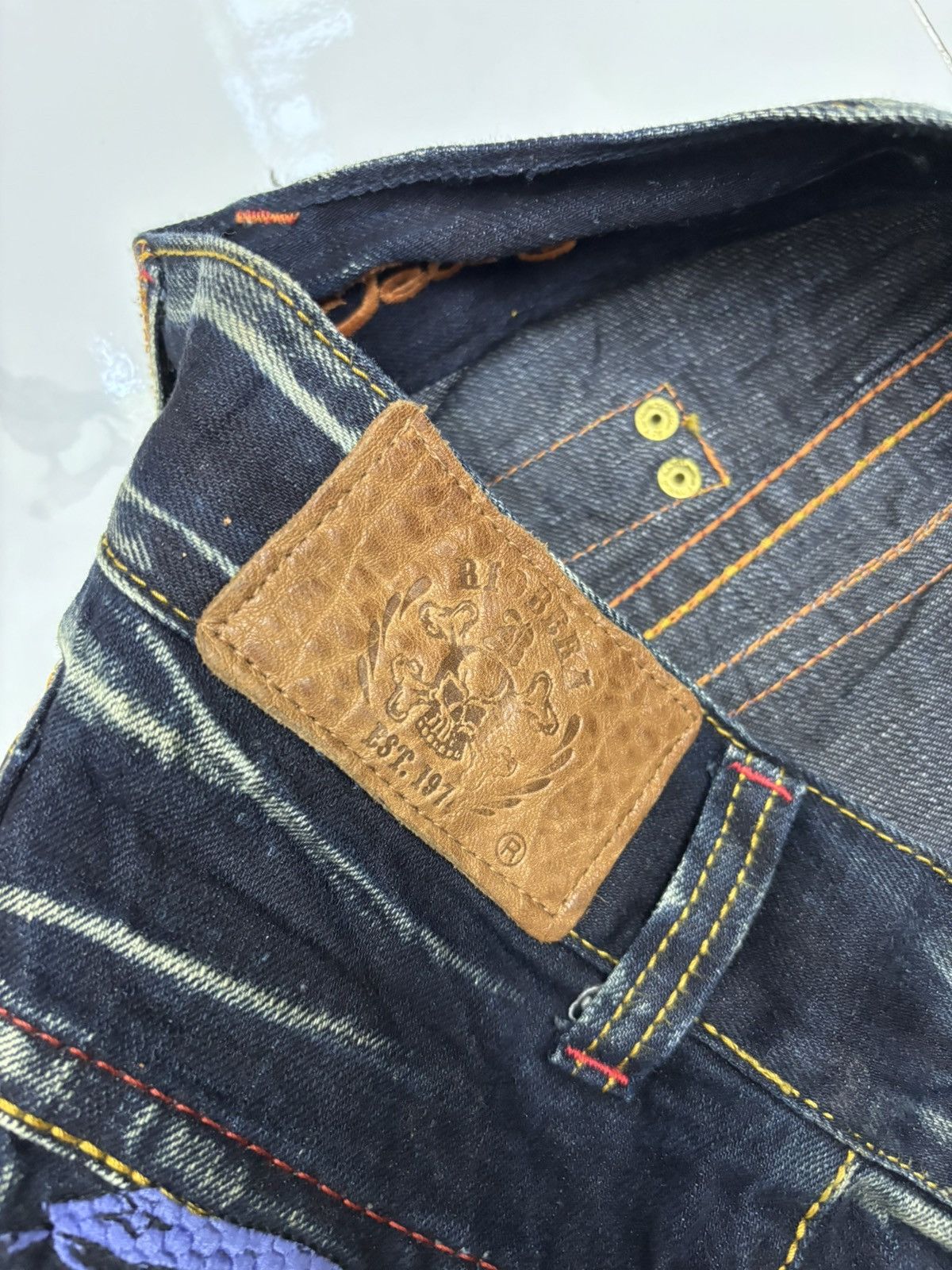 If Six Was Nine 🔥RIOBERA JEANS Embroidery Denim Blue Jeans Size US 32 / EU 48 - 12 Thumbnail