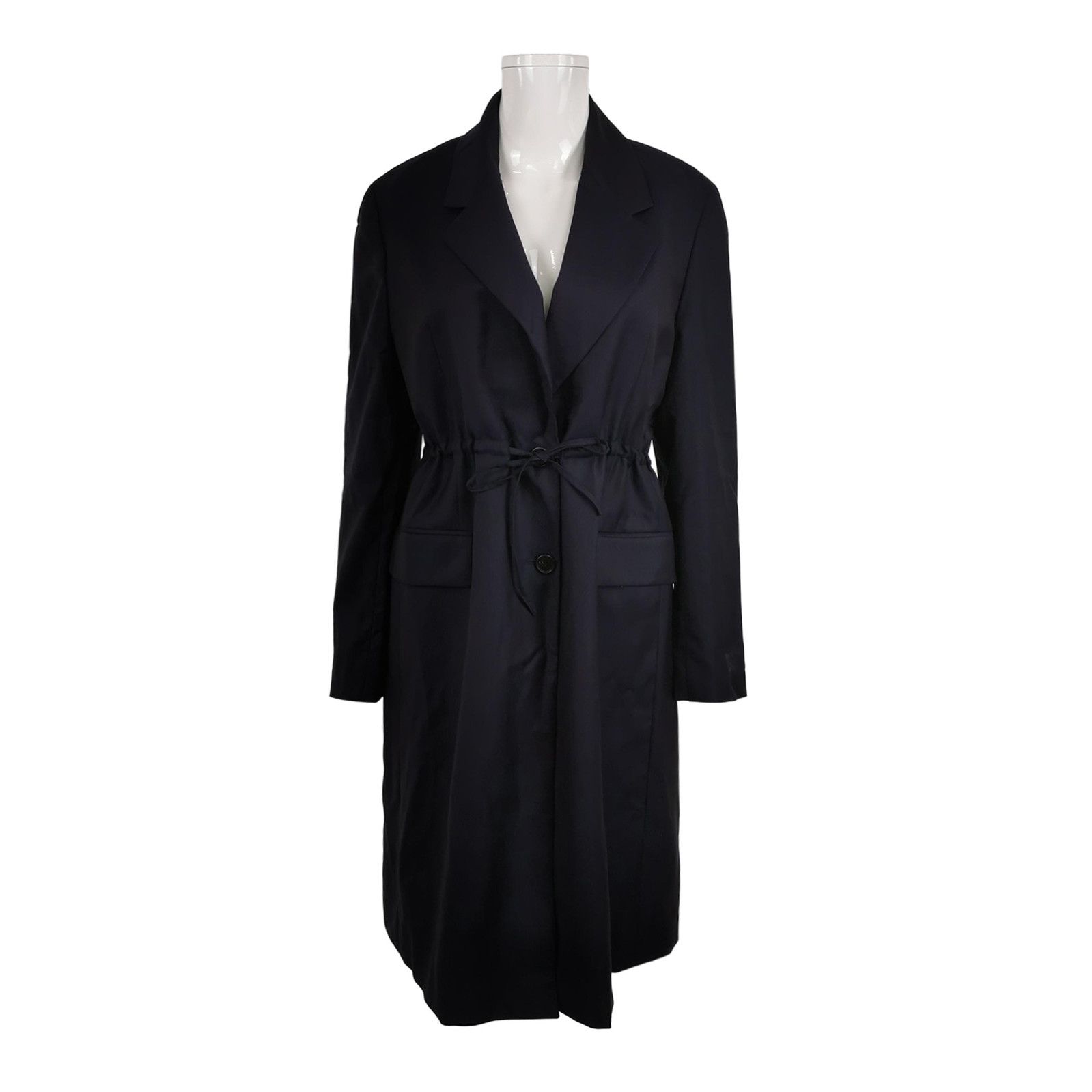 Prada Prada Wool Long Sleeve Coat in Navy - dmc Size M / US 6-8 / IT 42-44 - 1 Thumbnail