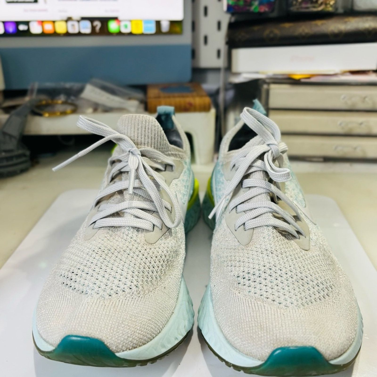 Nike NIKE React Flyknit Sneakers Running Shoes Mica Blue Size US 8 / IT 38 - 4 Thumbnail