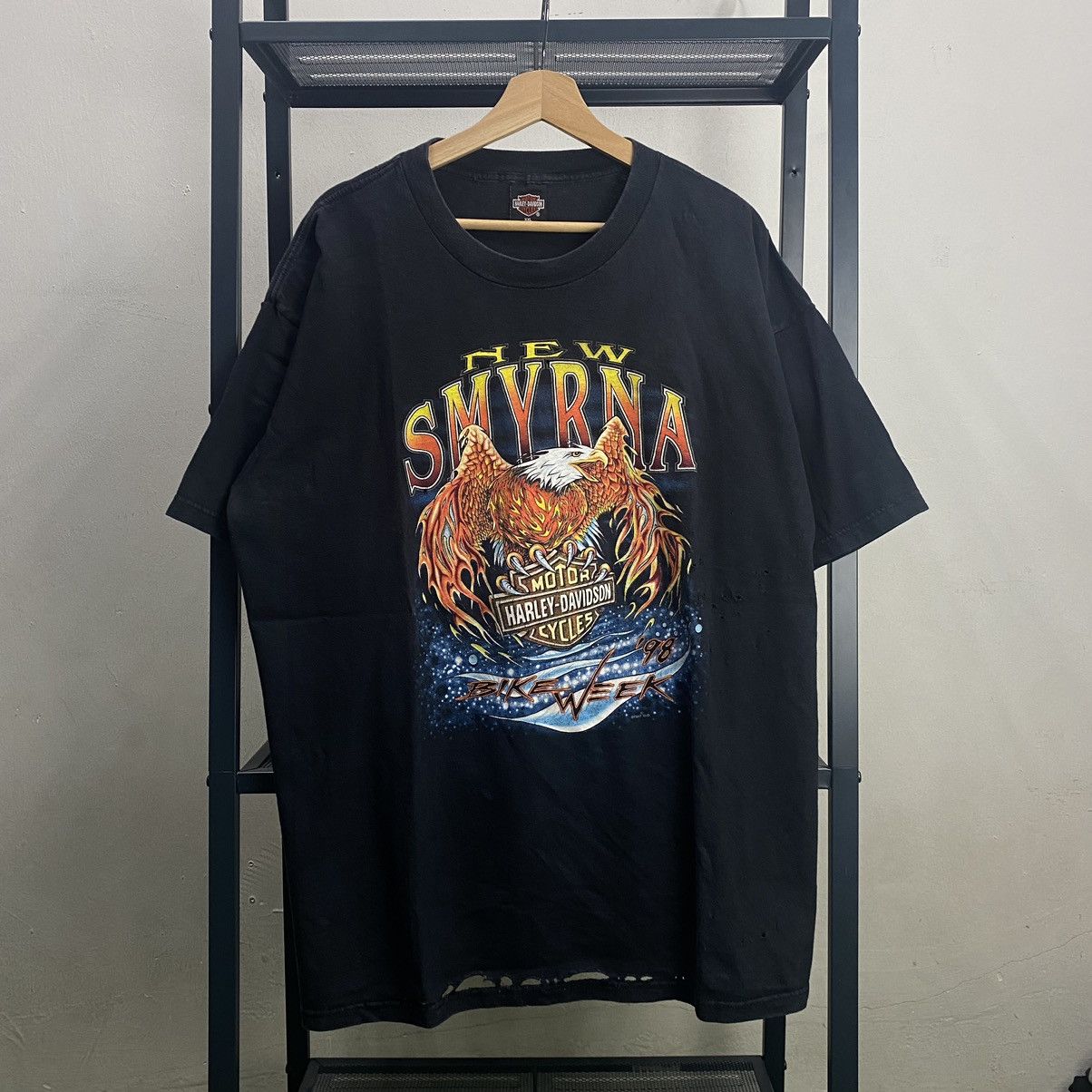Harley Davidson × Vintage Vintage Bike Week 1997 New Smyrna Harley Davidson Tshirt Size US XXL / EU 58 / 5 - 1 Thumbnail