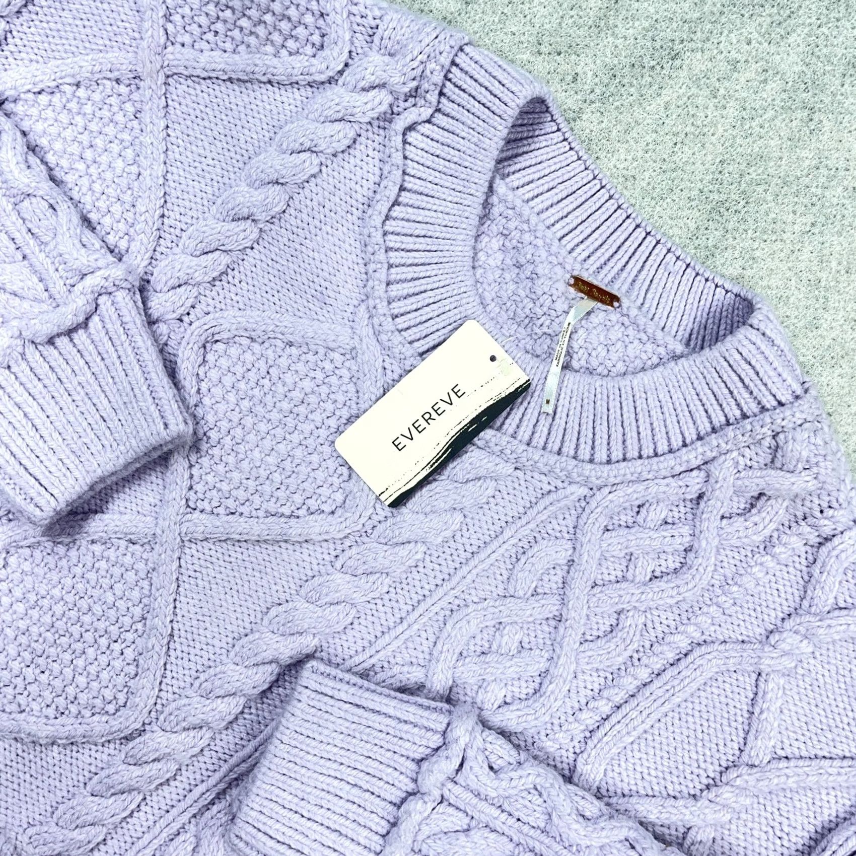 Free People Free People Marlie Sweater Women Medium Purple Lavender Evereve Tunic Cable Knit Size M / US 6-8 / IT 42-44 - 2 Thumbnail