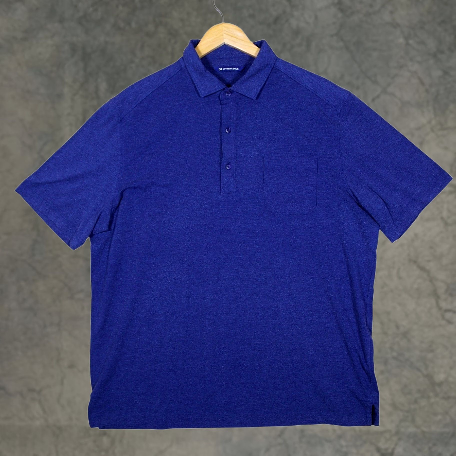 Cutter & Buck Cutter & Buck Polo Shirt Men's XL Royal Blue Heathered Short Sleeve with Pocket Size US XL / EU 56 / 4 - 1 Thumbnail