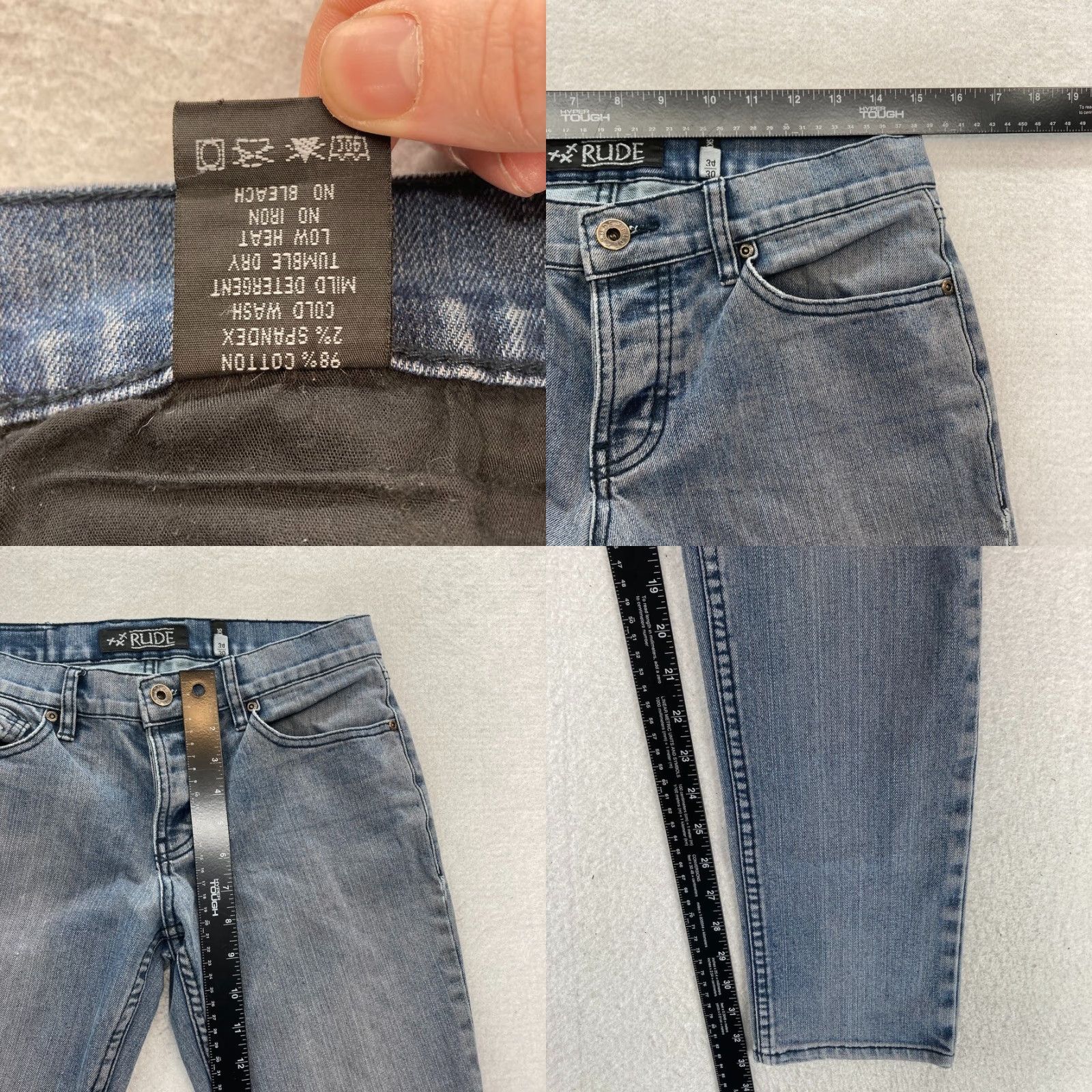 Vintage Rude Skinny Jeans Mens 30x34 Medium Wash Blue Stretch Denim Button Fly Emo Jeans Category: Jeans Size US 30 / EU 46 - 8 Thumbnail