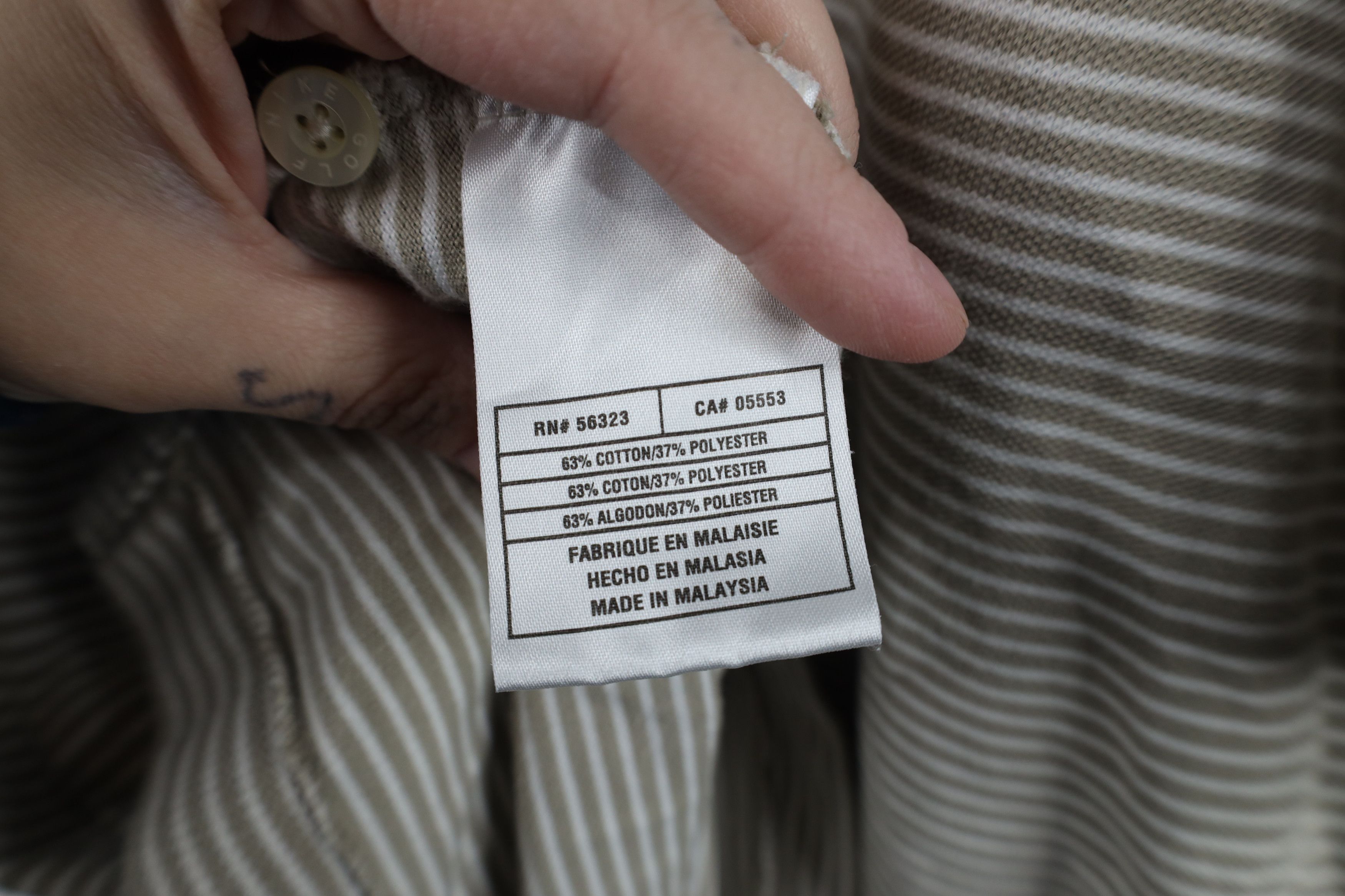 Nike Vintage Nike Golf Scott Mini Swoosh Striped Knit Polo Beige Size US XL / EU 56 / 4 - 9 Thumbnail