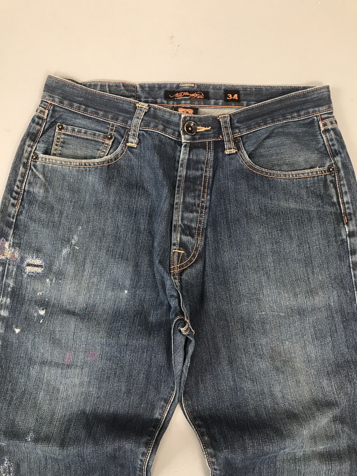 Christian Audigier × Ed Hardy × Vintage Vintage Ed hardy spell out embroidered denim Size US 34 / EU 50 - 4 Thumbnail