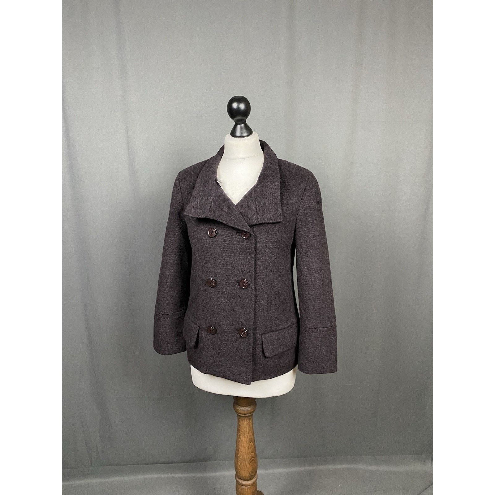 Loro Piana Loro Piana Herringbone Women's Purple Wool Double Breasted P Size M / US 6-8 / IT 42-44 - 4 Thumbnail