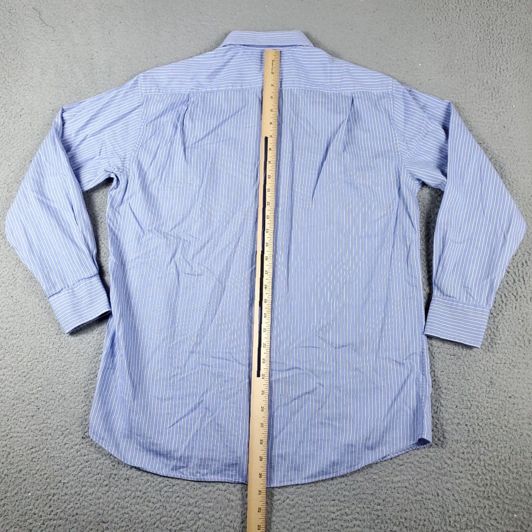 Tommy Hilfiger Tommy Hilfiger Dress Shirt Mens 15.5 Blue Striped Button Up Long Sleeve Casual Business Regular Size 40R - 3 Thumbnail