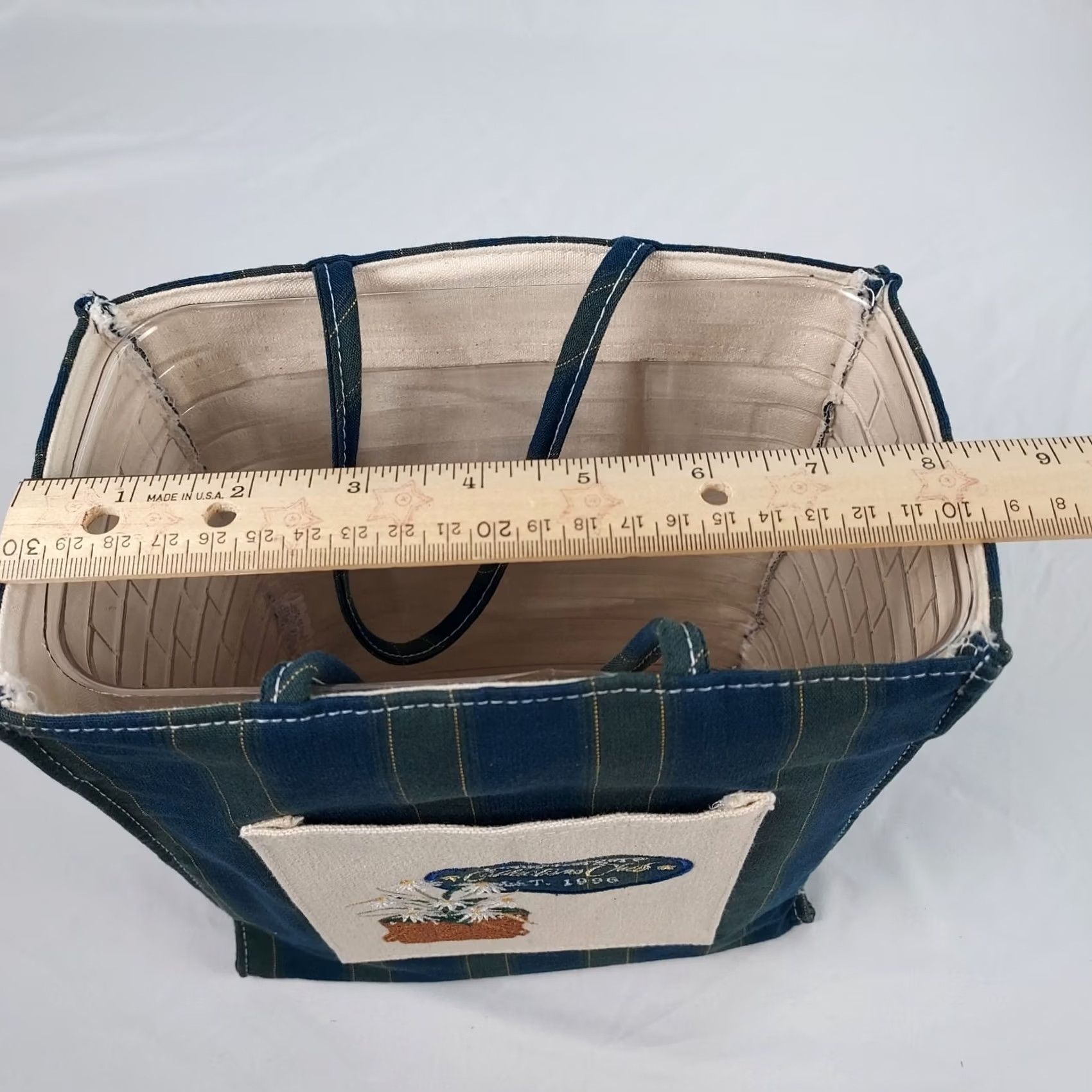 Vintage VINTAGE Longaberger Collectors Club Bag Tote Woman Blue Clear Protector Insert Fabric Tote Women Size ONE SIZE - 7 Thumbnail