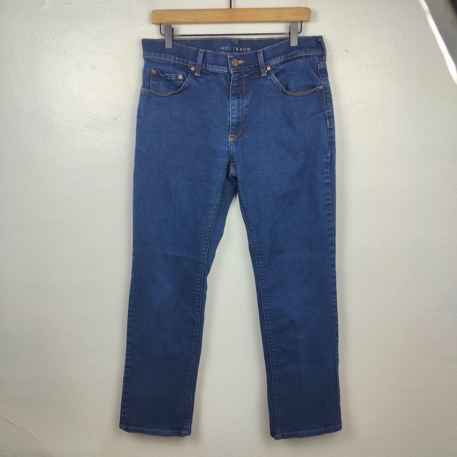 Mott & Bow Mott & Bow Straight Jeans Mens 34x32 Dark Wash Stretch Size US 34 / EU 50 - 1 Thumbnail