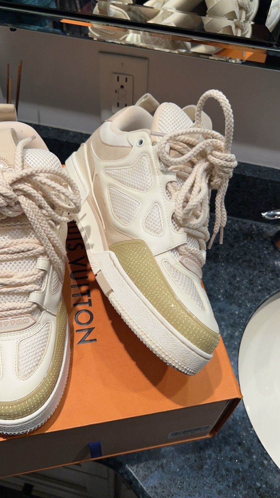 Louis Vuitton Louis Vuitton Skate Trainer ‘Tan/White’ Size 9LV With Box Size US 9 / EU 42 - 13 Thumbnail