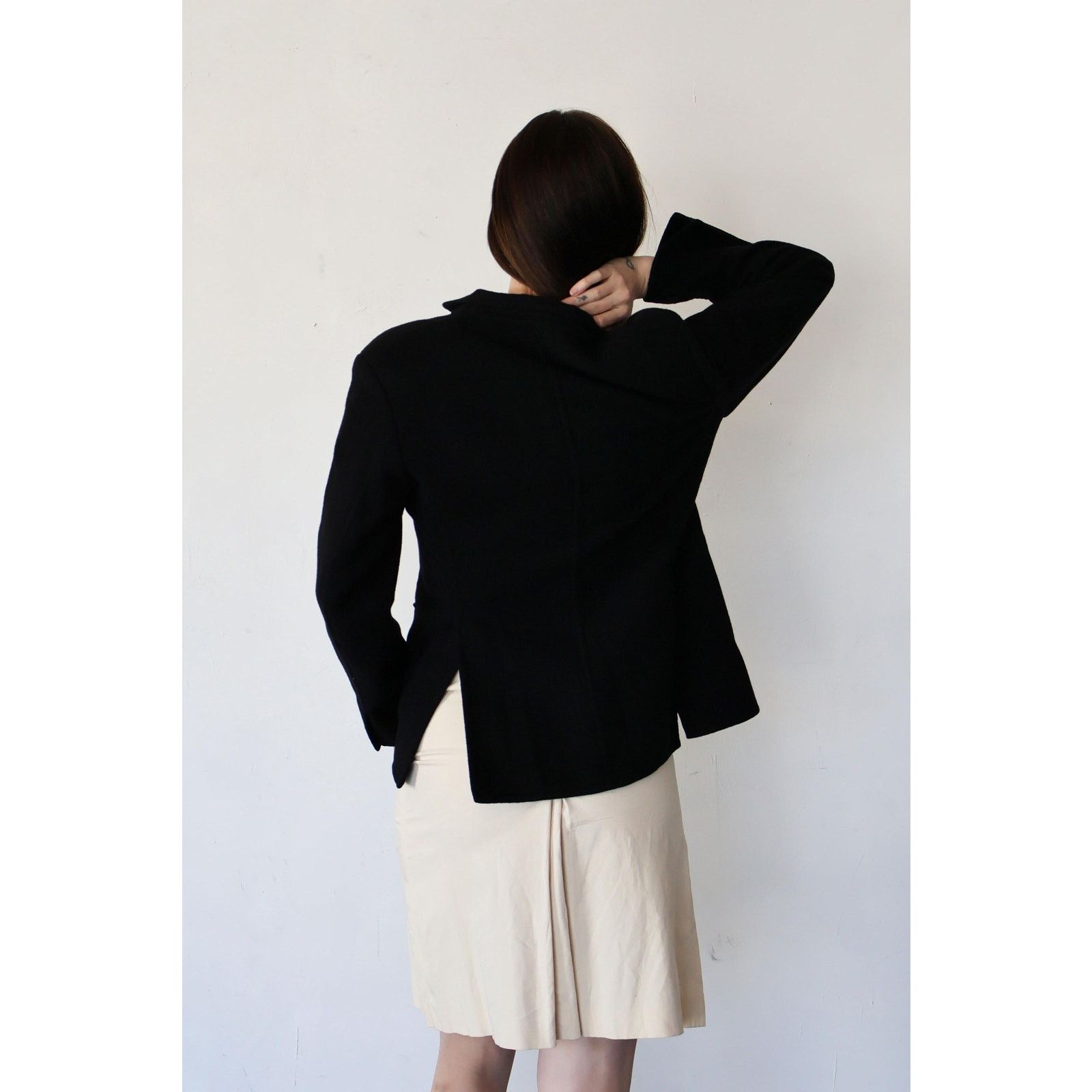 Jil Sander Vintage JIL SANDER Black Cashmere Boxy Blazer Size S / US 4 / IT 40 - 8 Thumbnail