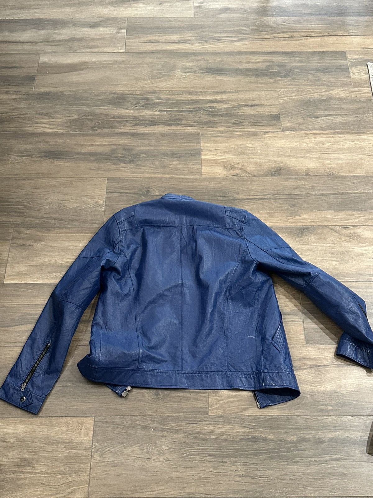 Other blue biker leather jacket Size US M / EU 48-50 / 2 - 6 Thumbnail