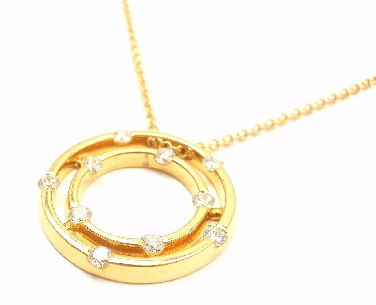 Other Roberto Coin 18k Double Hoop Diamond Pendant Necklace Size ONE SIZE - 5 Thumbnail