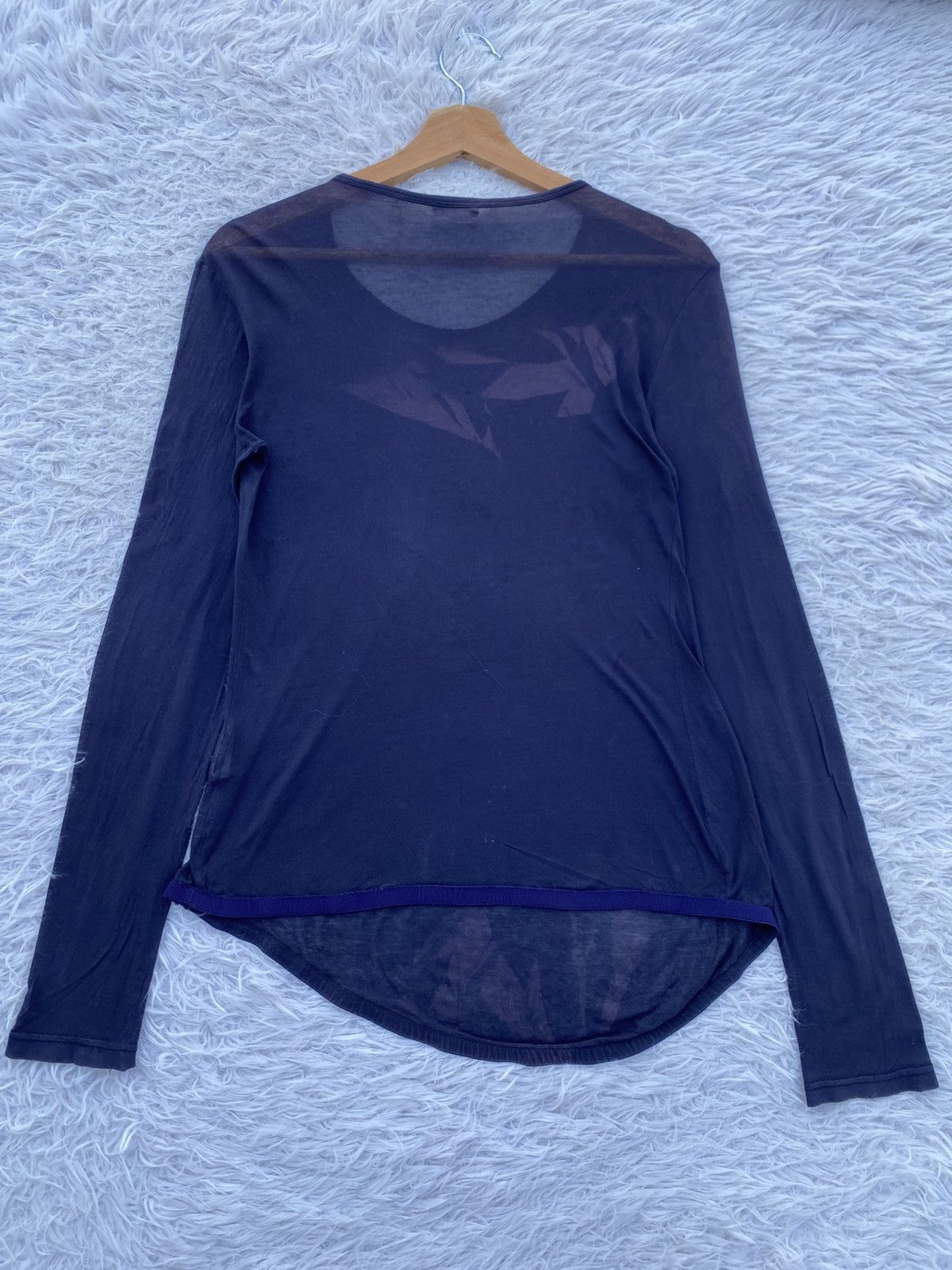 Helmut Lang Rare Vintage Helmut Lang Produced 1998 V mesh Longsleeve Top Size S / US 4 / IT 40 - 20 Thumbnail