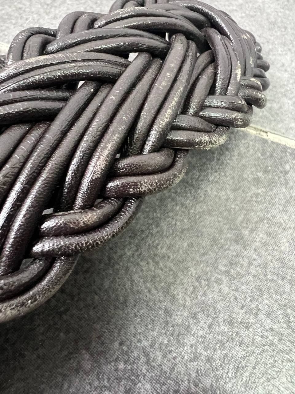 Japanese Brand Rare Nanni Leather woven Belt Chrome Hearts style Size ONE SIZE - 7 Thumbnail