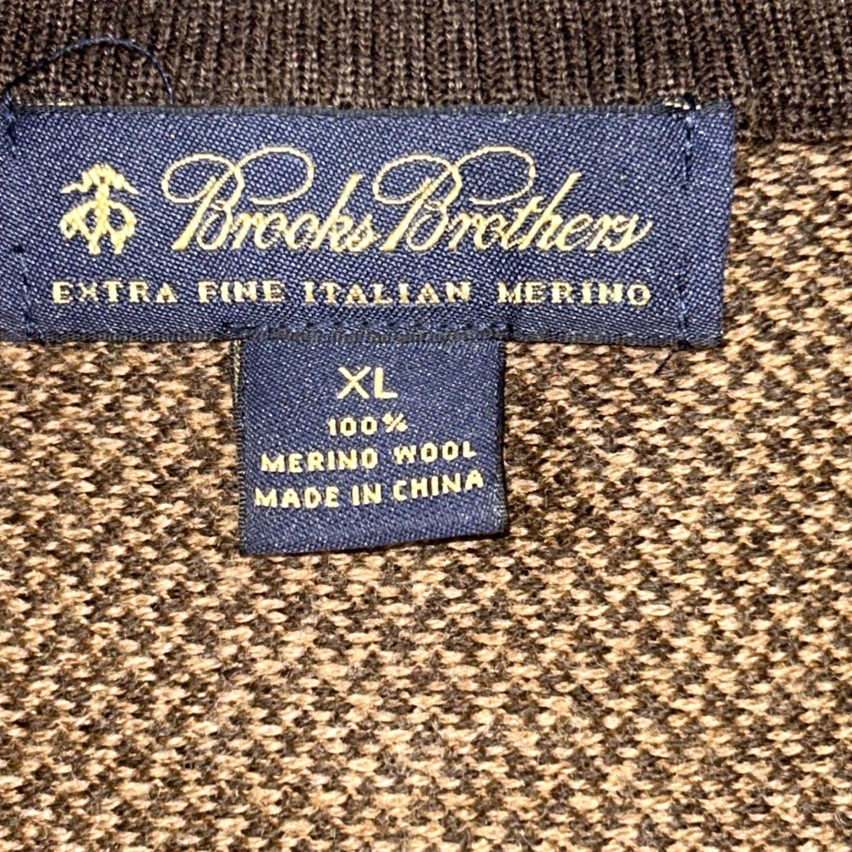 Brooks Brothers Brooks Brothers Sweater 1/4 Zip XL Mens Knit Wool Brown Pullover Regular 100% Merino Lightweight Office Business Casual Workwear Italian Size US XL / EU 56 / 4 - 6 Thumbnail