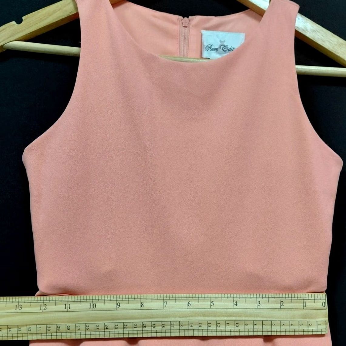 Vintage Rare Editions Peach Sleeveless Dress Knee Length Women Size 12, Light Weight, Polyester, Party/Cocktail, Casual, Spring Summer, Tank Dress, V-Neck N/A Size XL / US 12-14 / IT 48-50 - 5 Thumbnail